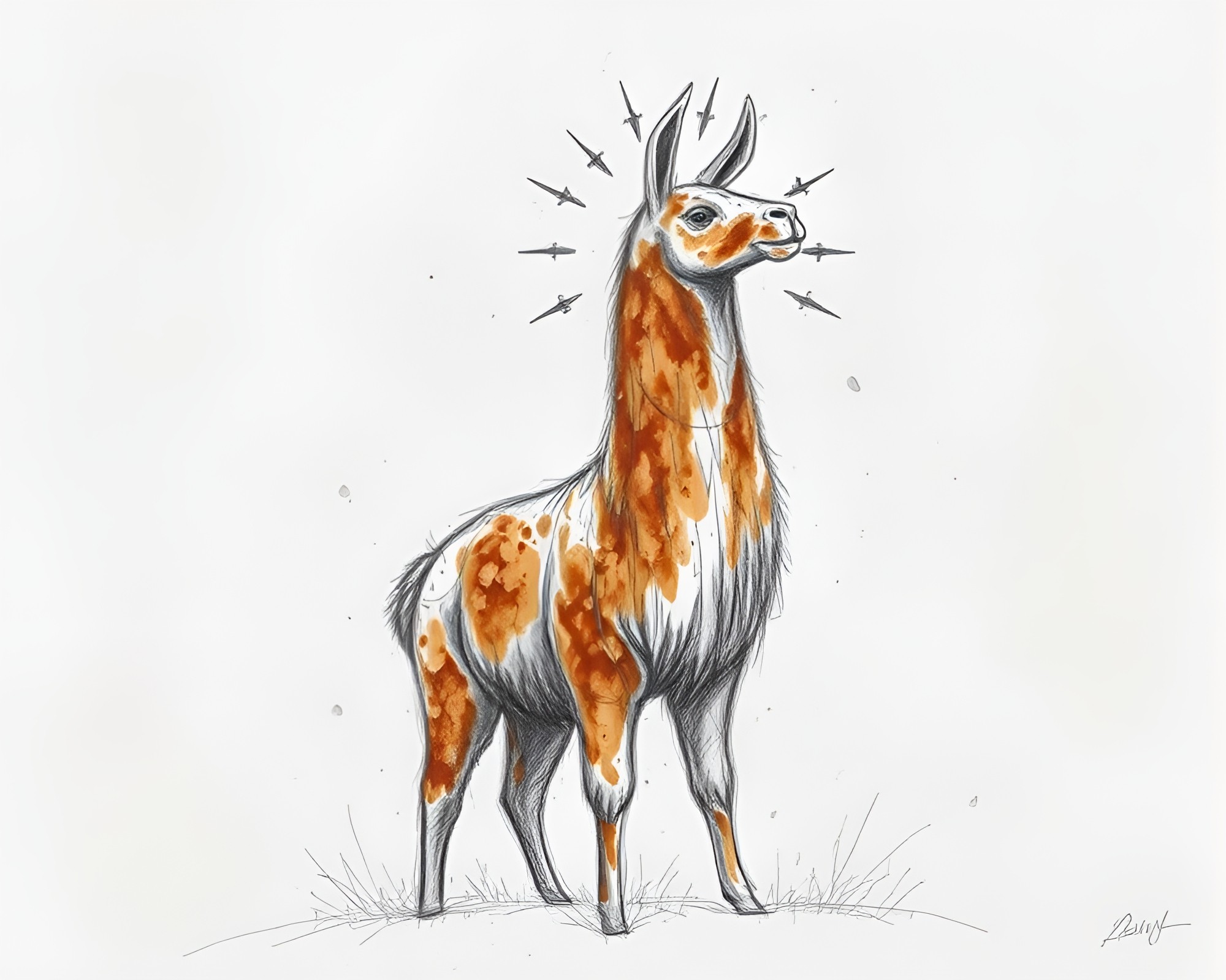 Llama in Rust Patina Oasis with Ethereal God Rays – free AI stock image