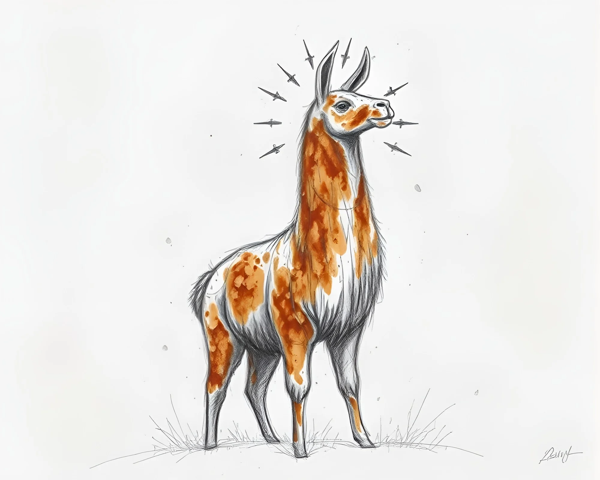 Llama in Rust Patina Oasis with Ethereal God Rays