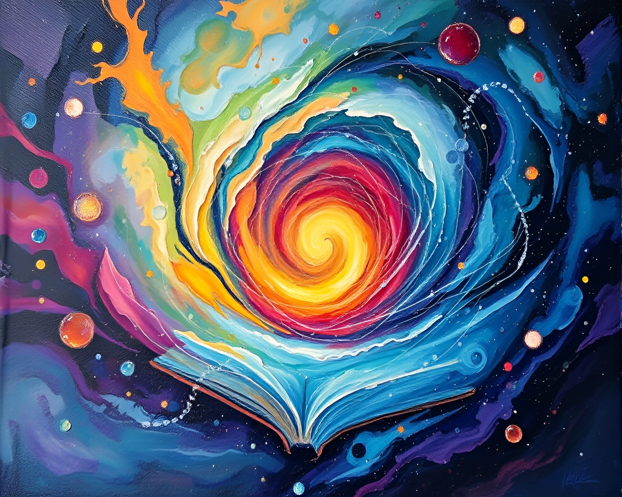 Enchanted Book Casting Vortex Twist Spell – free AI stock image