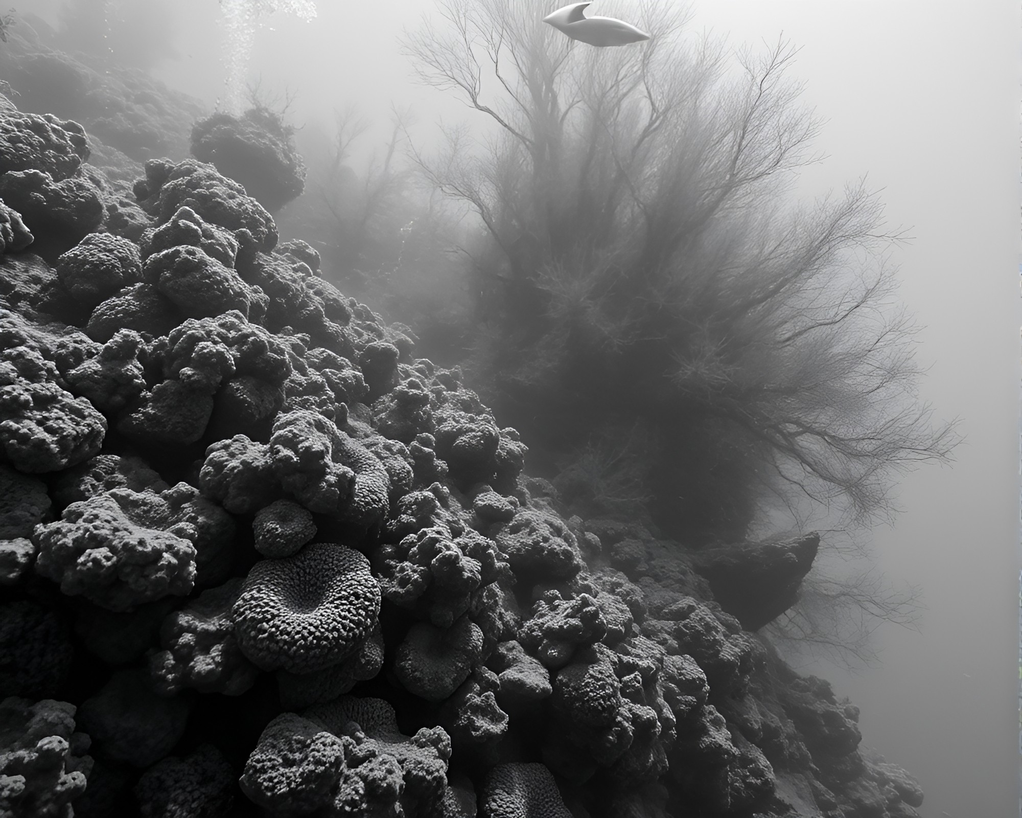 Candid Reef Encounter in Graphite Gray GAN Art – free AI stock image