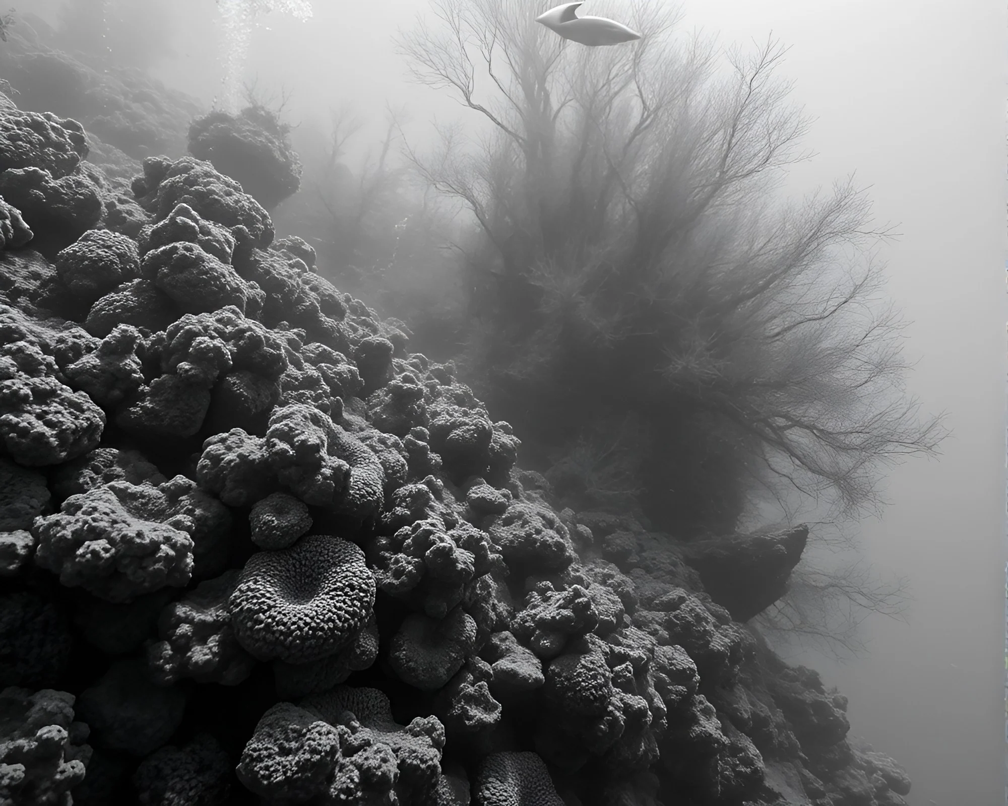 Candid Reef Encounter in Graphite Gray GAN Art