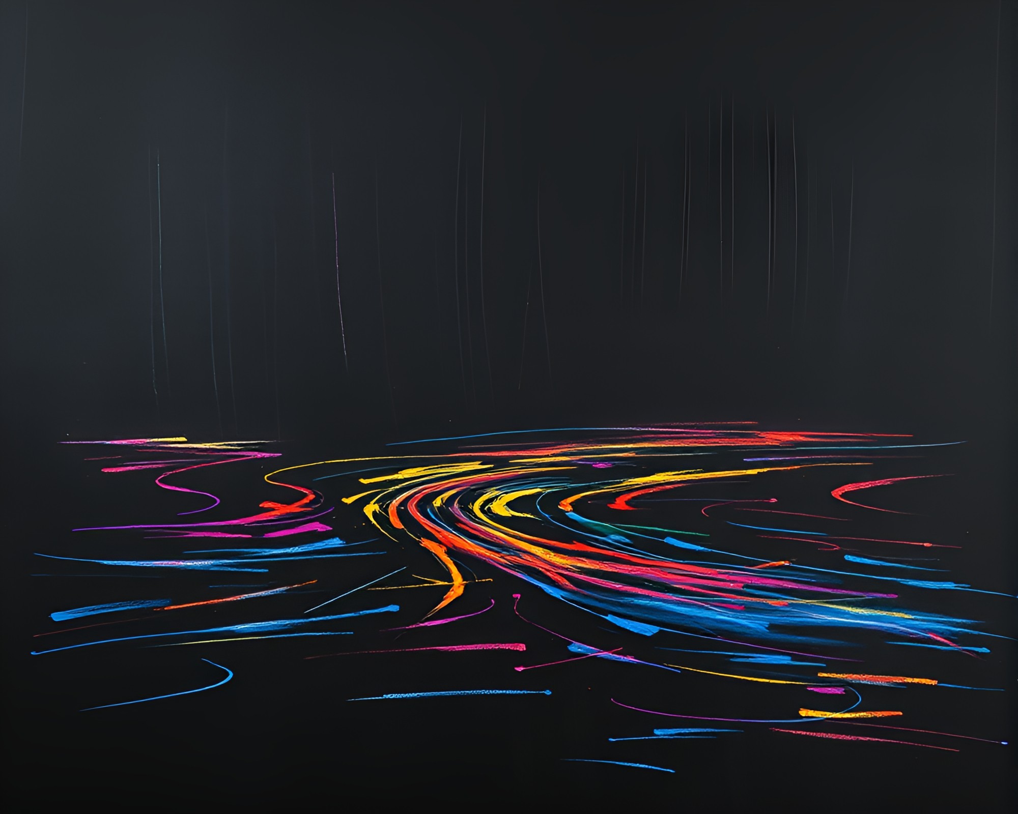 Savage River Neon Gradient Metallic Scratches Composition – free AI stock image