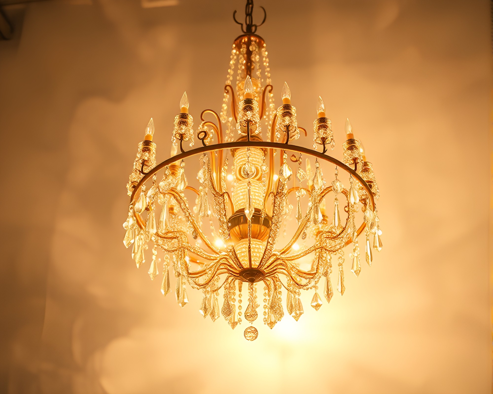 Enchanted Forest Crystal Chandelier Dream – free AI stock image