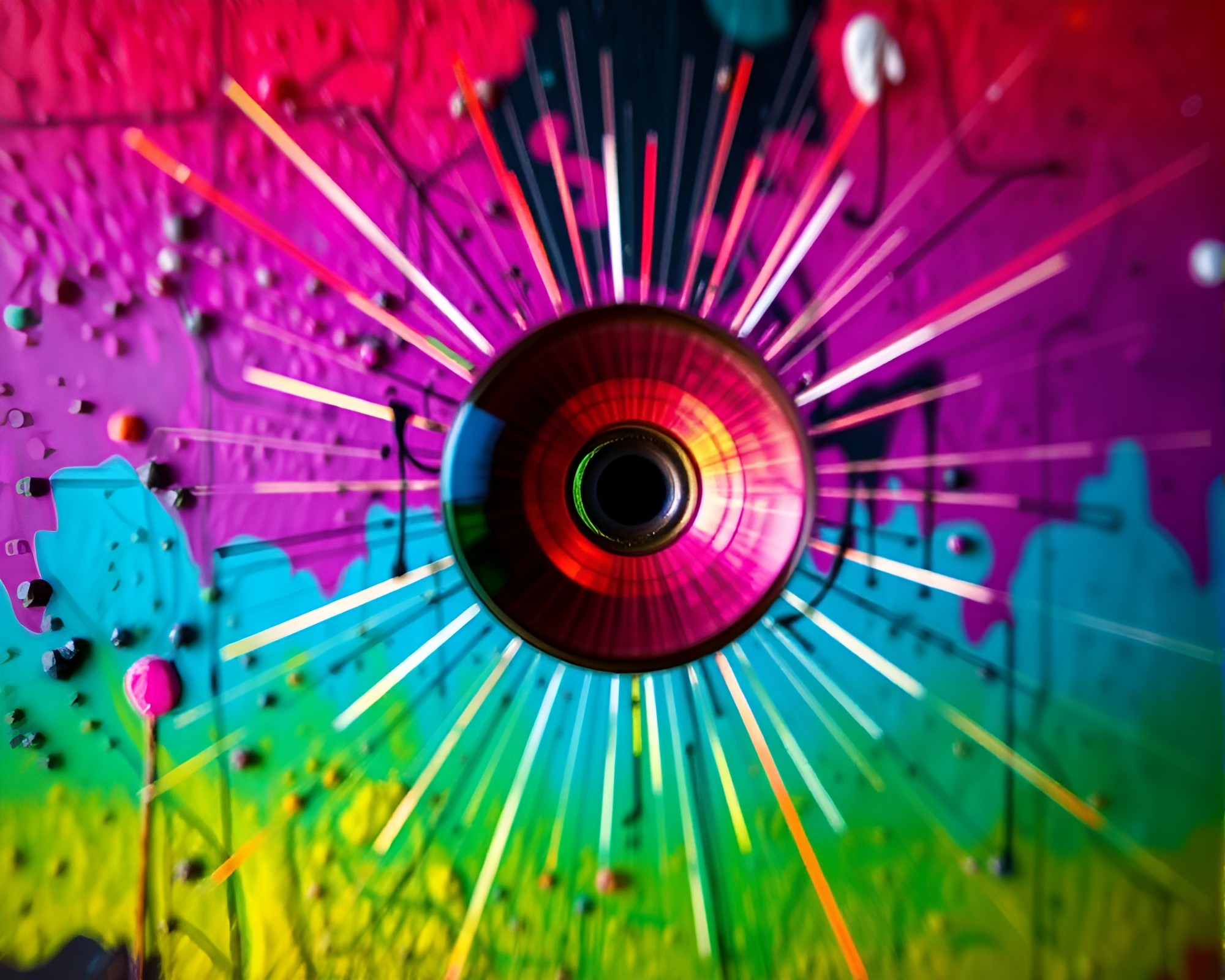 Quantum Fluctuations Graffiti Sgraffito Split Focus Diopter Artwork – free AI stock image