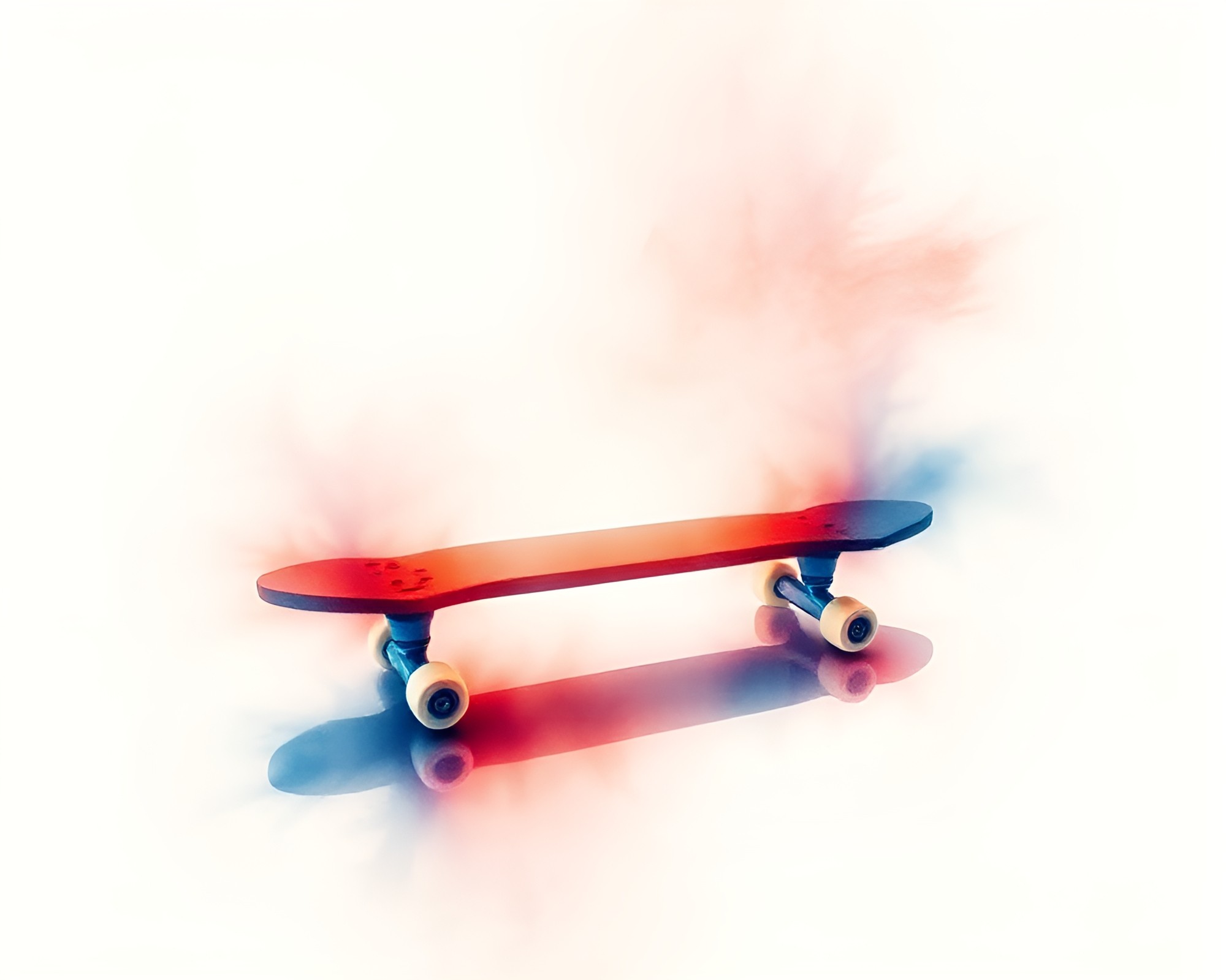 Negative Space Hoverboard Fractal Art Watercolor Wash – free AI stock image