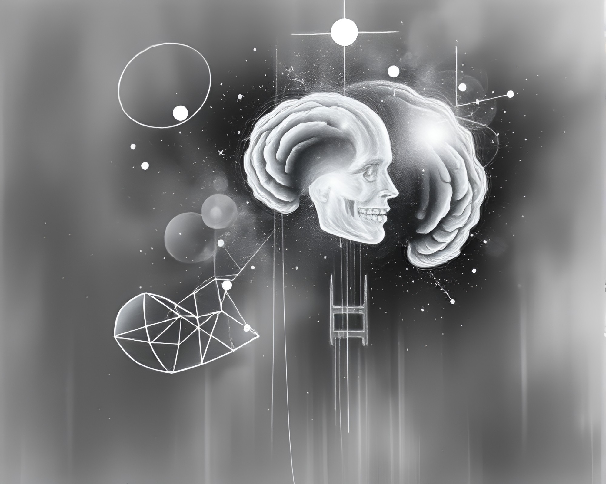 Ethereal Mind Palace Stippling Artwork – free AI stock image