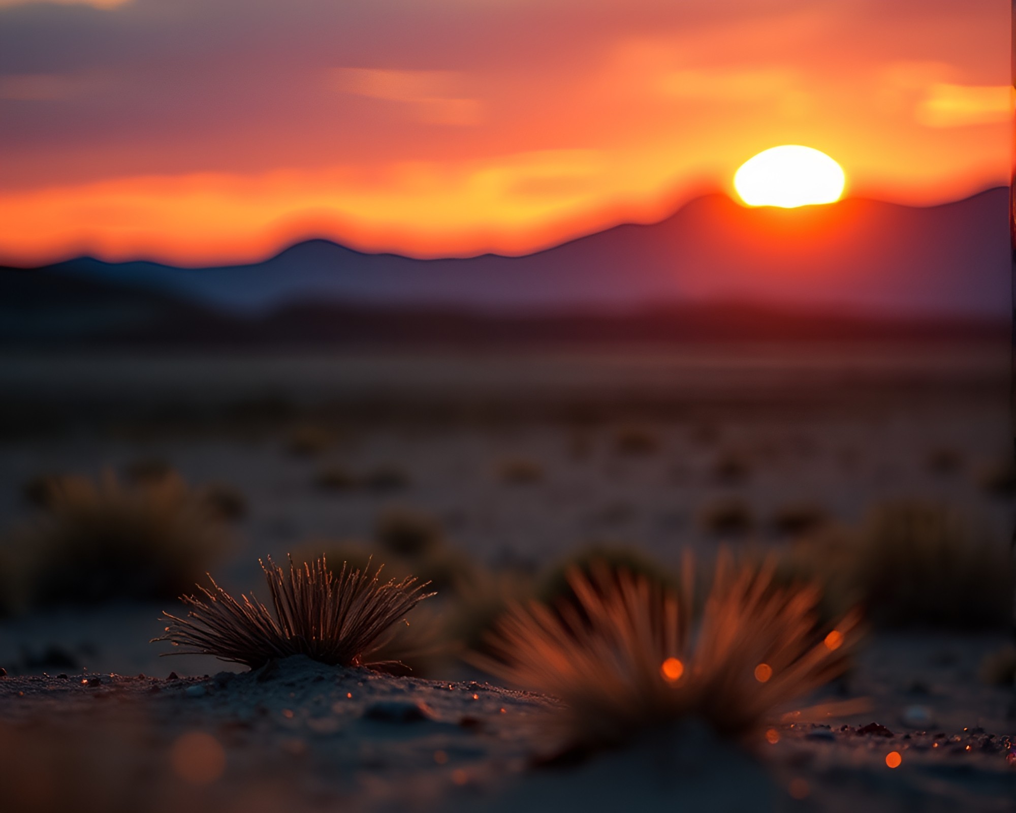 Golden Rocket Launch in Desert Sunset Glow – free AI stock image