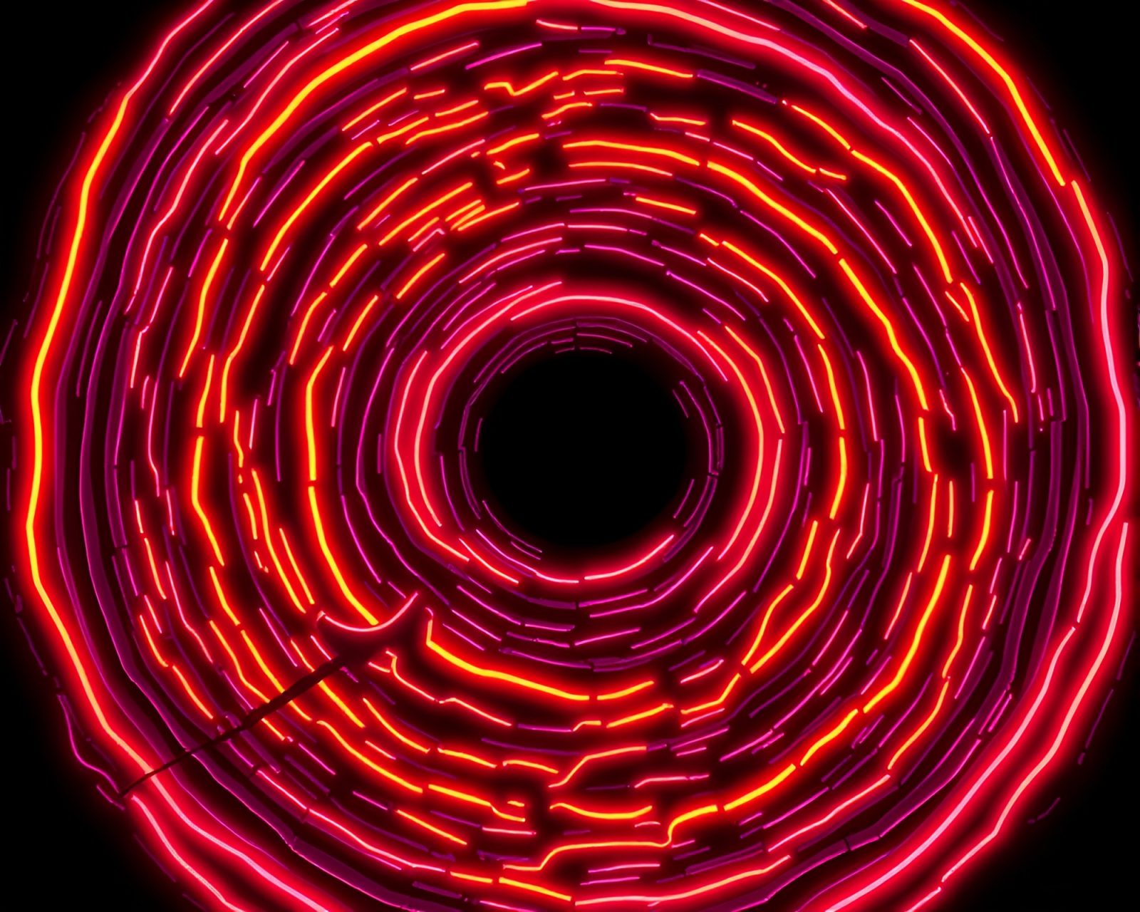 Vibrant neon tree rings glowing on a dark necromantic backdrop