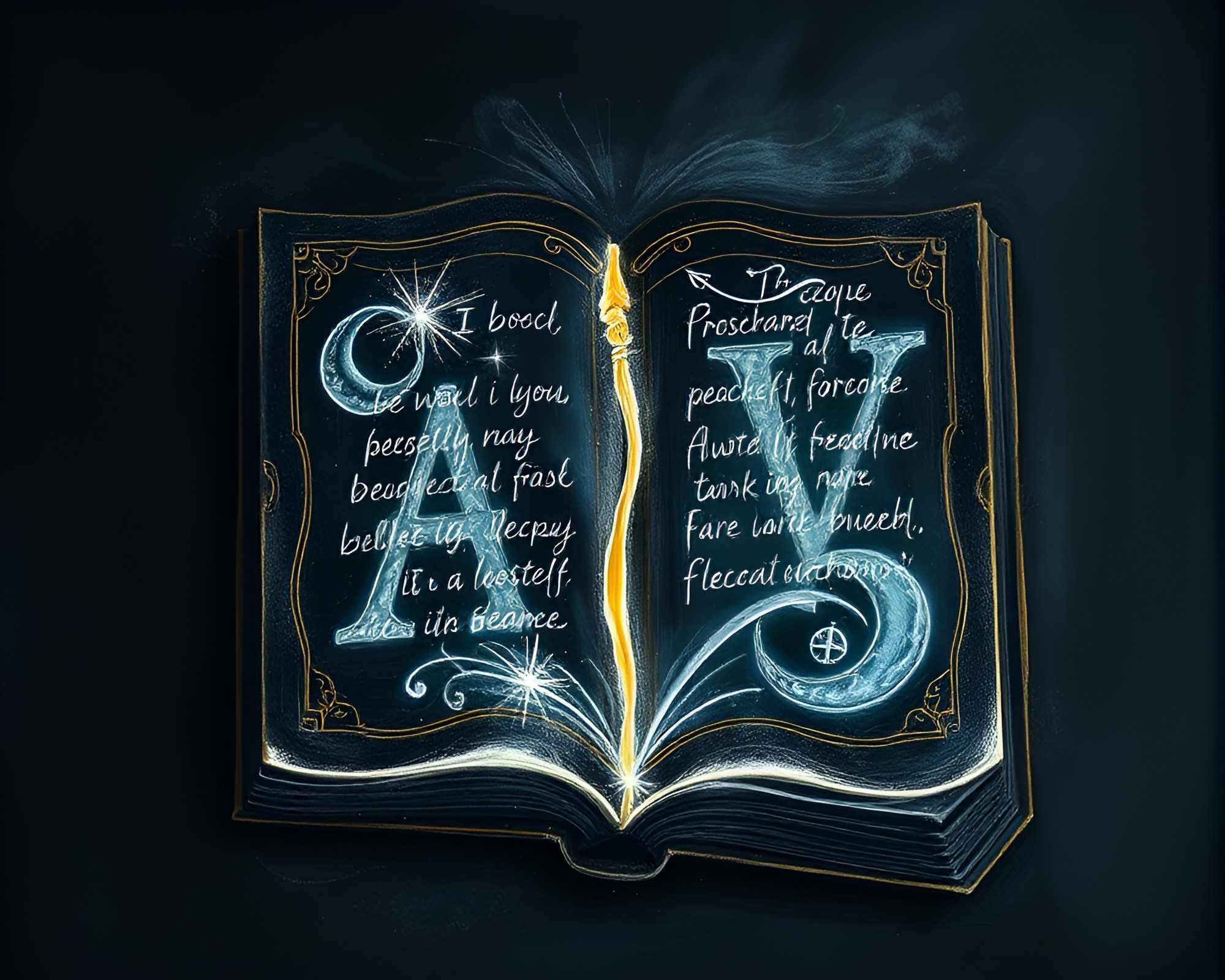 Enchanted Book with Chalk Scrawls and Split Toning – free AI stock image