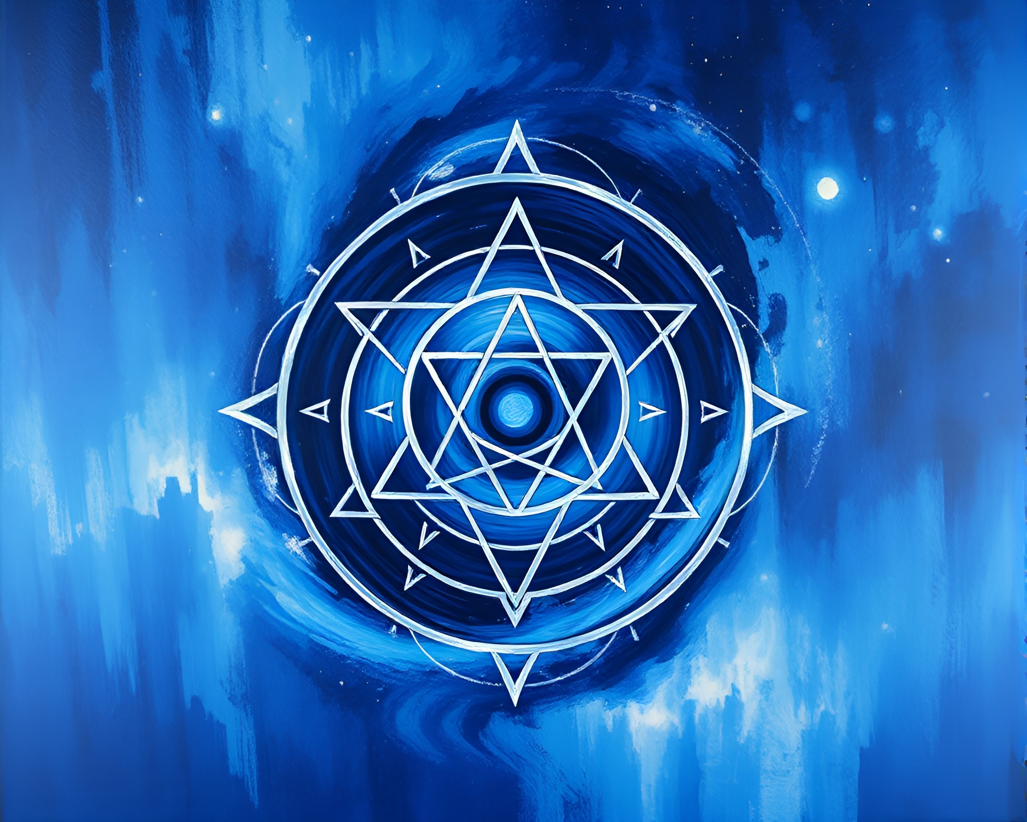Vortex Twist Esoteric Sigil in Indigo Mystery – free AI stock image