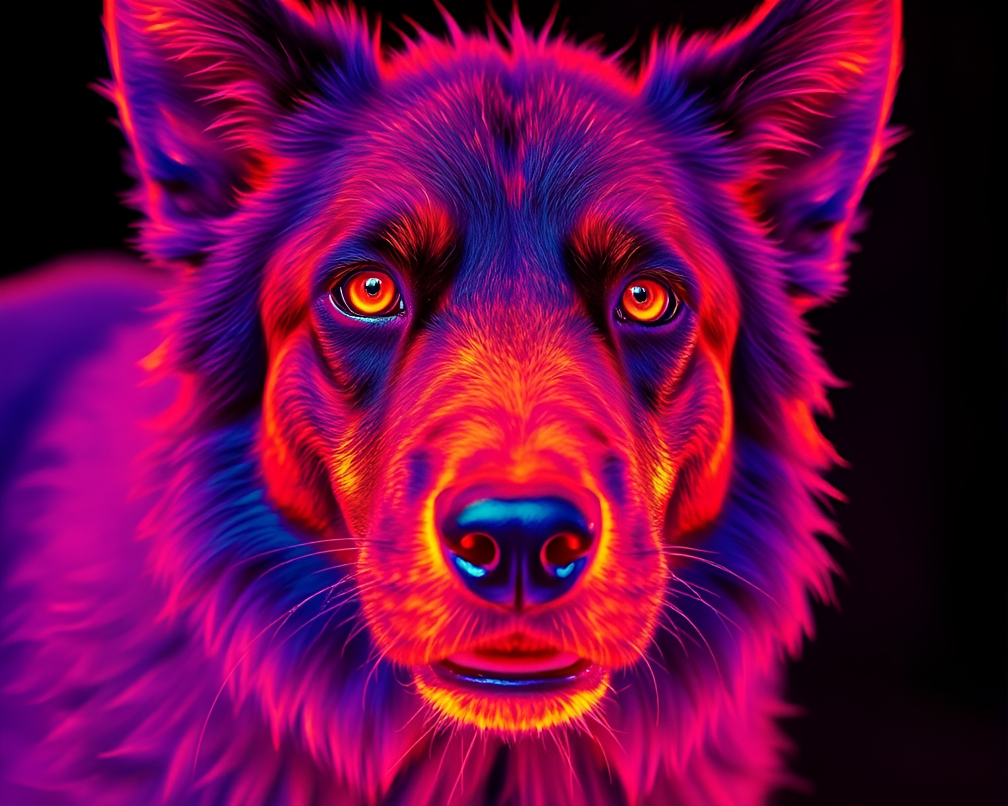 Cerberus in Thermal Photocollage: Off-Center Perspective – free AI stock image