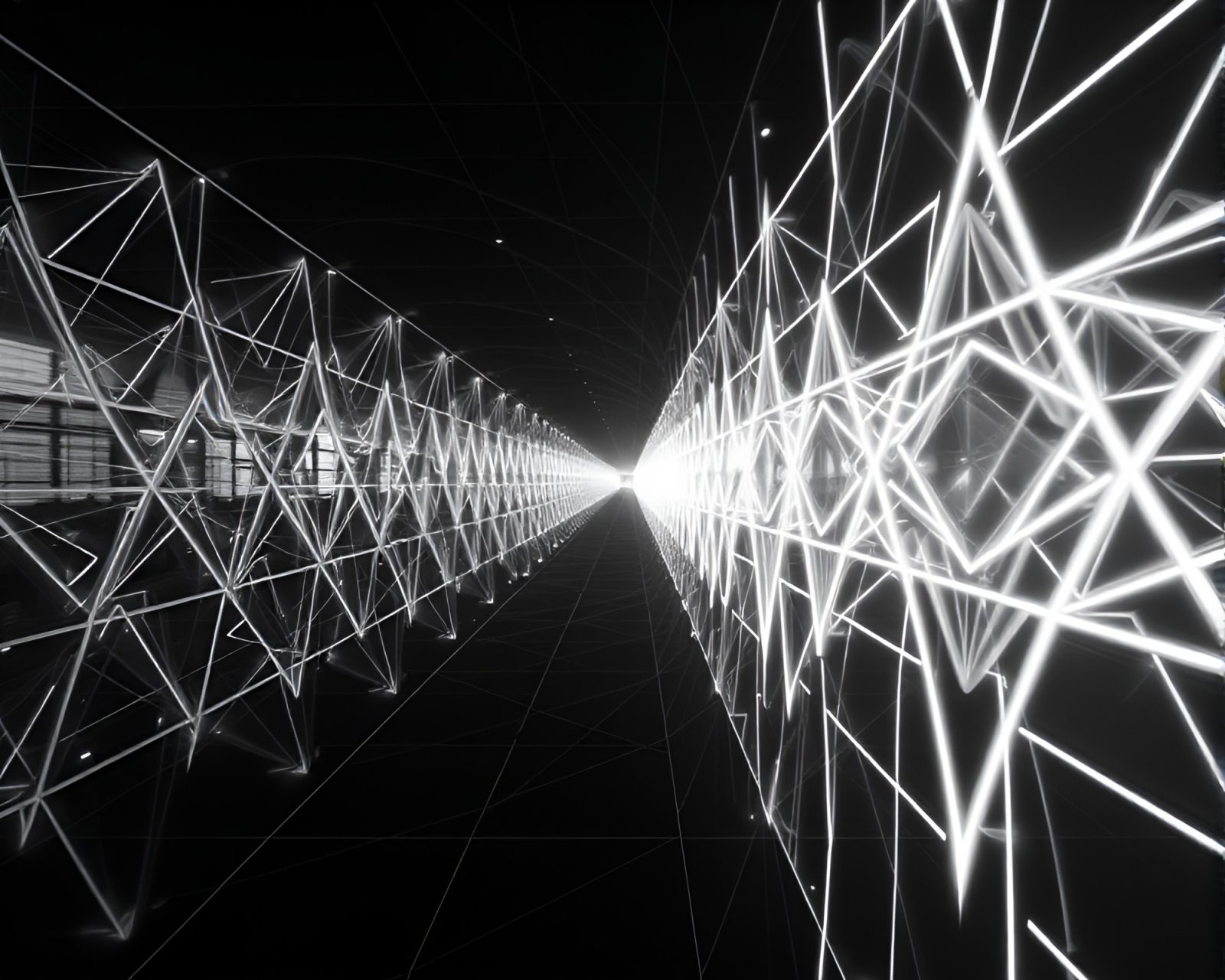 Vibrant graffiti patterns with neon quantum fluctuations in urban setting