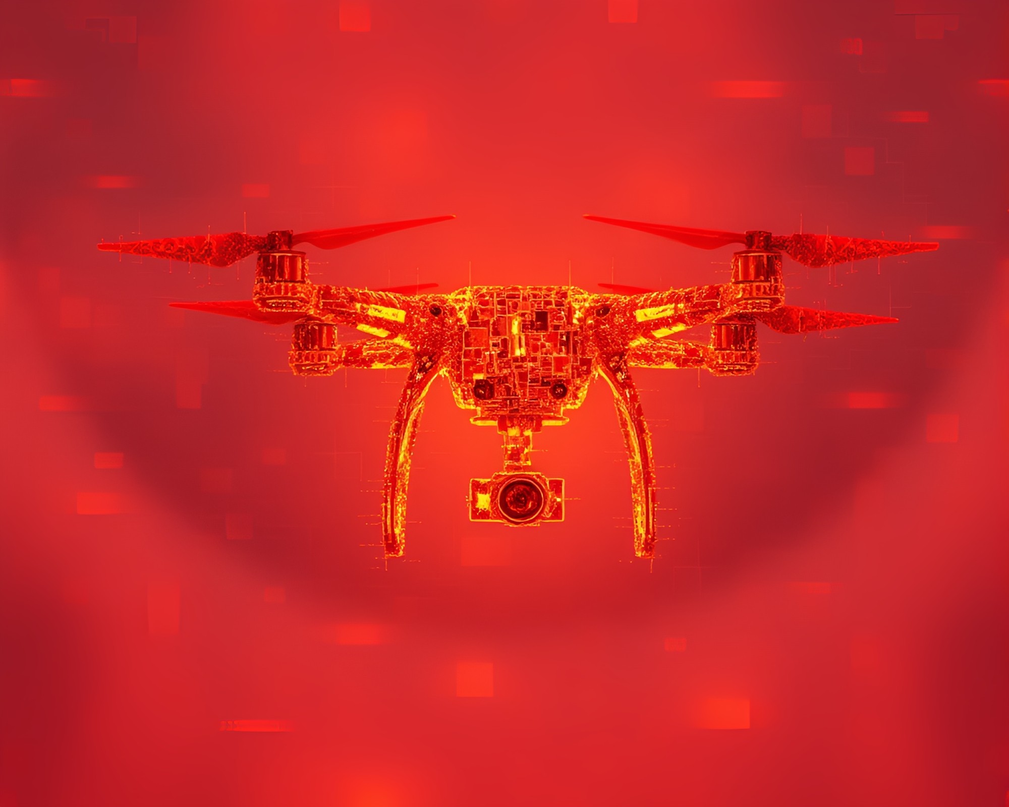 Infrared Drone Fragmented Mosaic Medical Illustration – free AI stock image