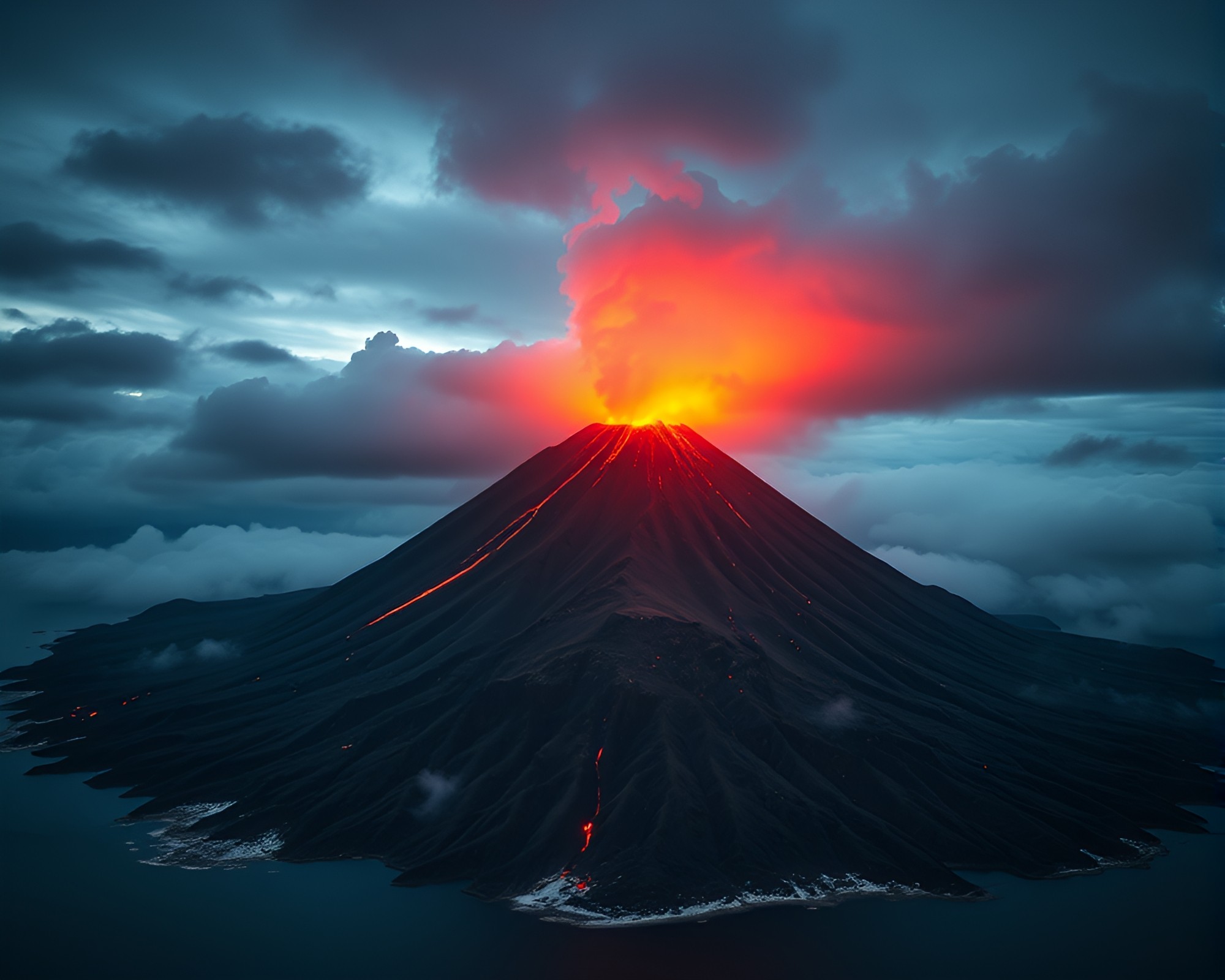 Volcanic Theater: Surreal Focus Stacking Composition – free AI stock image