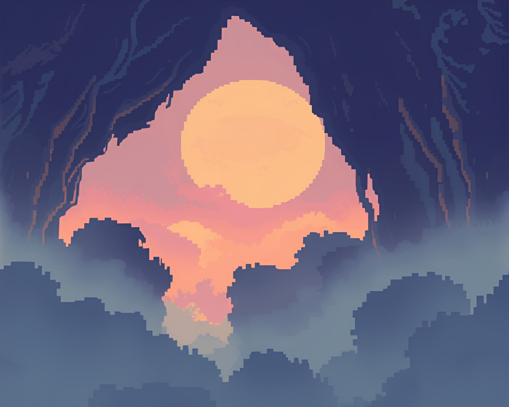 Misty Cavern Exploration in 8-Bit Retro Style – free AI stock image