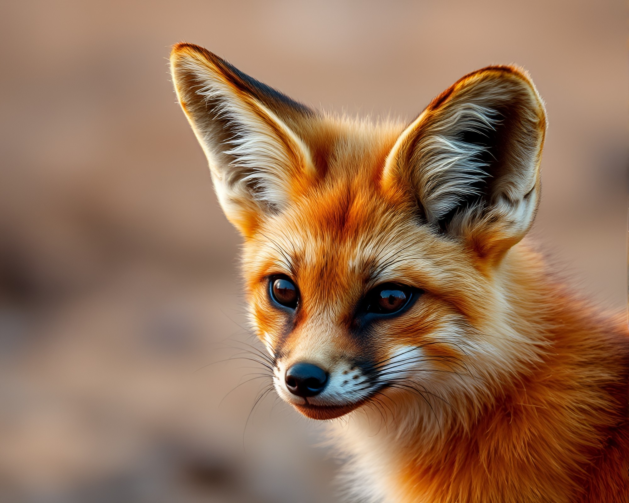 Sunset Fennec Fox in Rusty AI-generated Style – free AI stock image