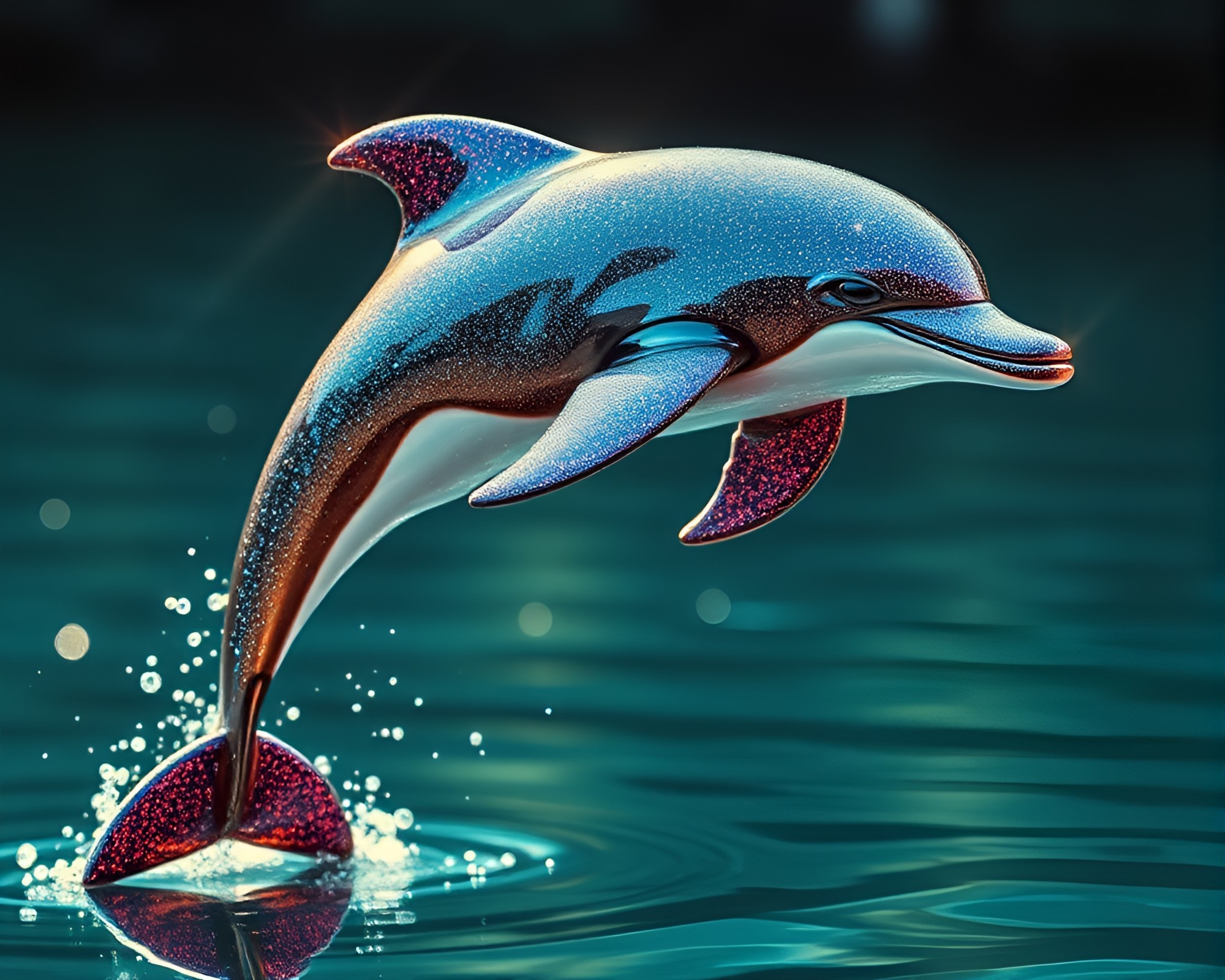 Retro Futurism Amazon River Dolphin Art – free AI stock image