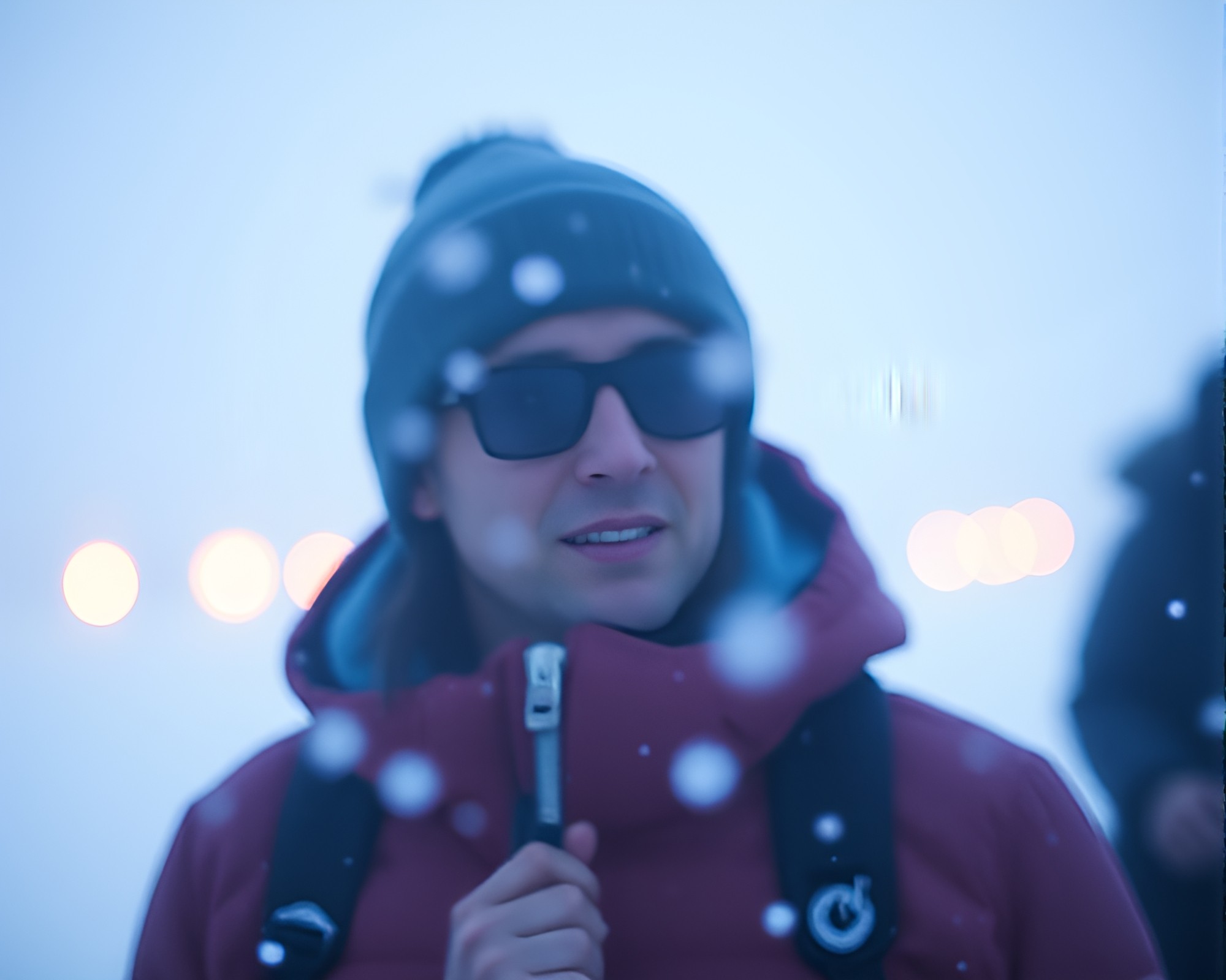 Captured Candid Retro Wave Grid in Antarctic Whiteout – free AI stock image