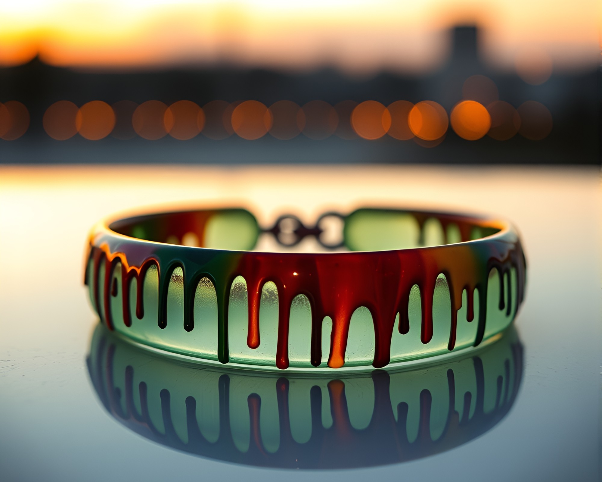 Abstract Bracelet Data Visualization at Golden Hour – free AI stock image