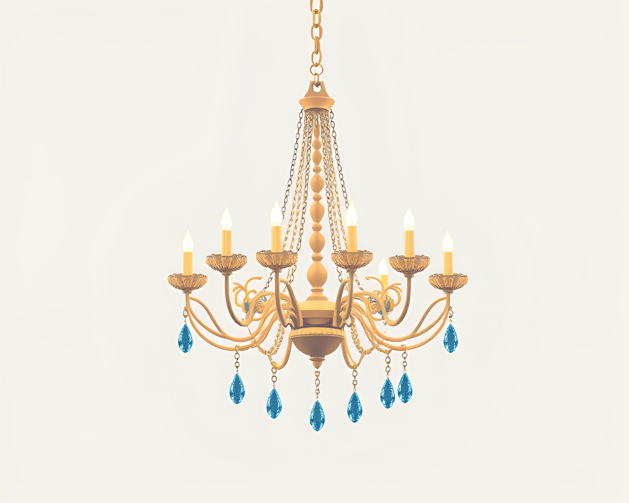 Minimalist Chandelier in Isometric Denim Light – free AI stock image
