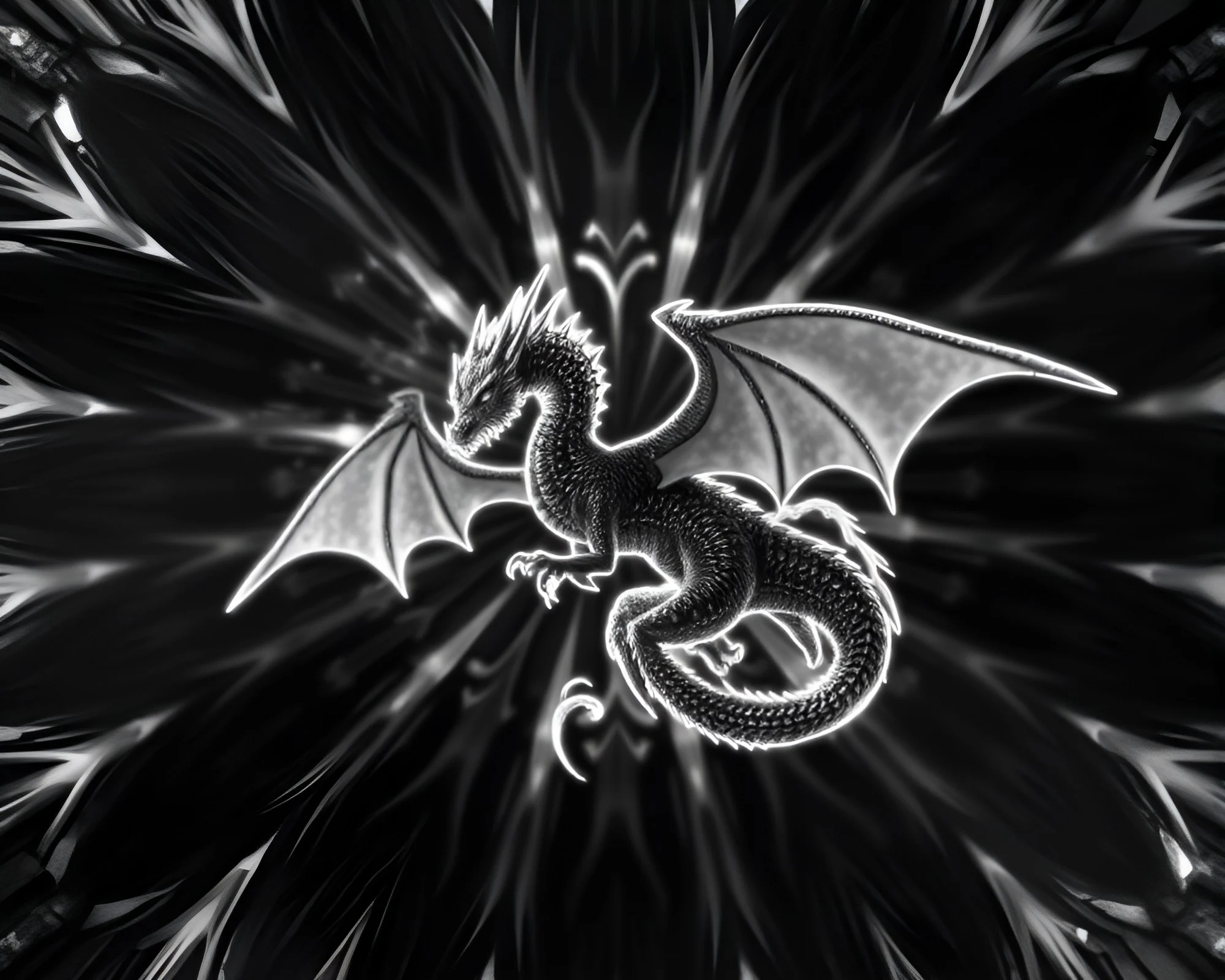 Majestic Dragon in Radial Symmetry: CRT Flicker Fantasy