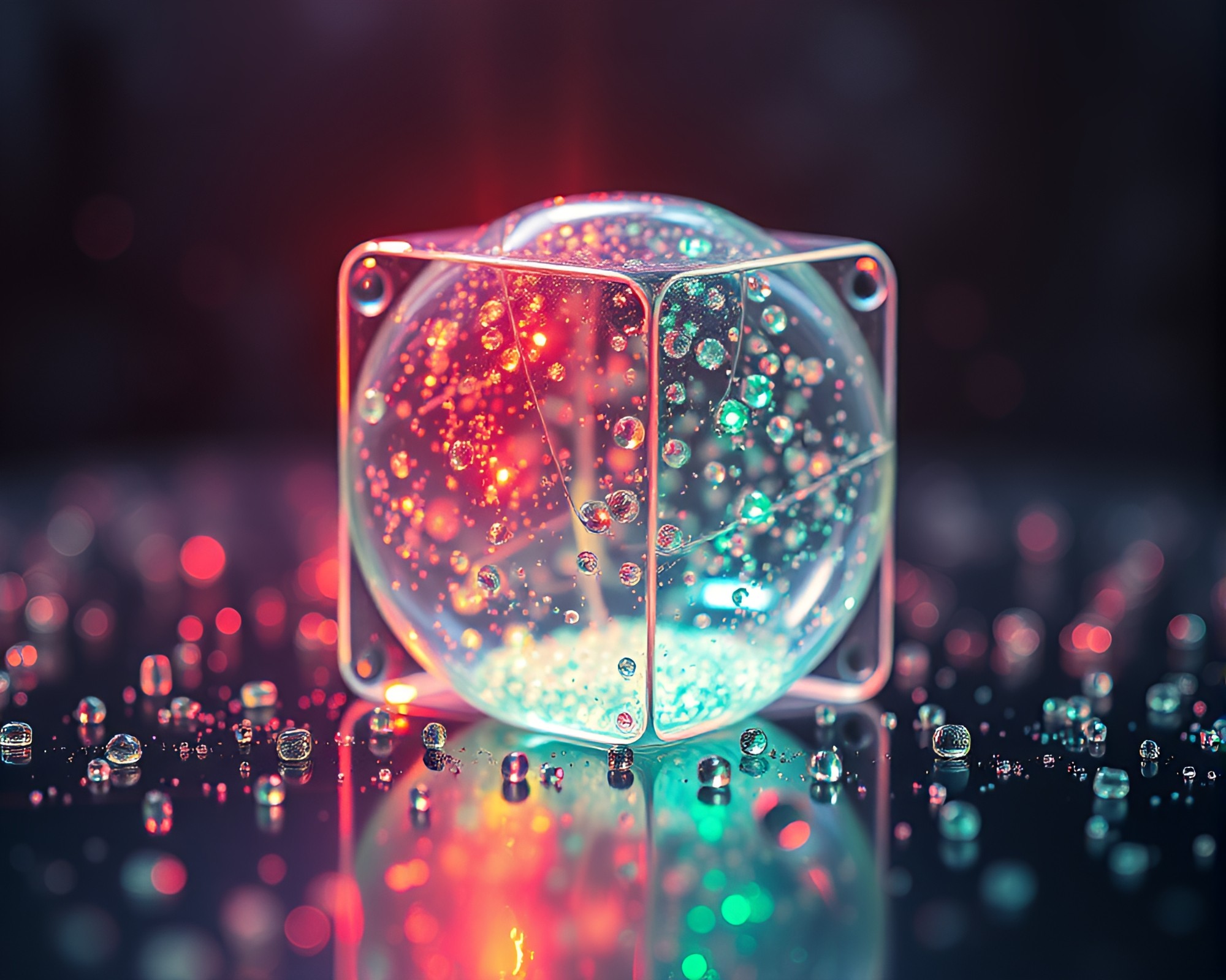 Quantum teleportation device in planetary pastel – free AI stock image