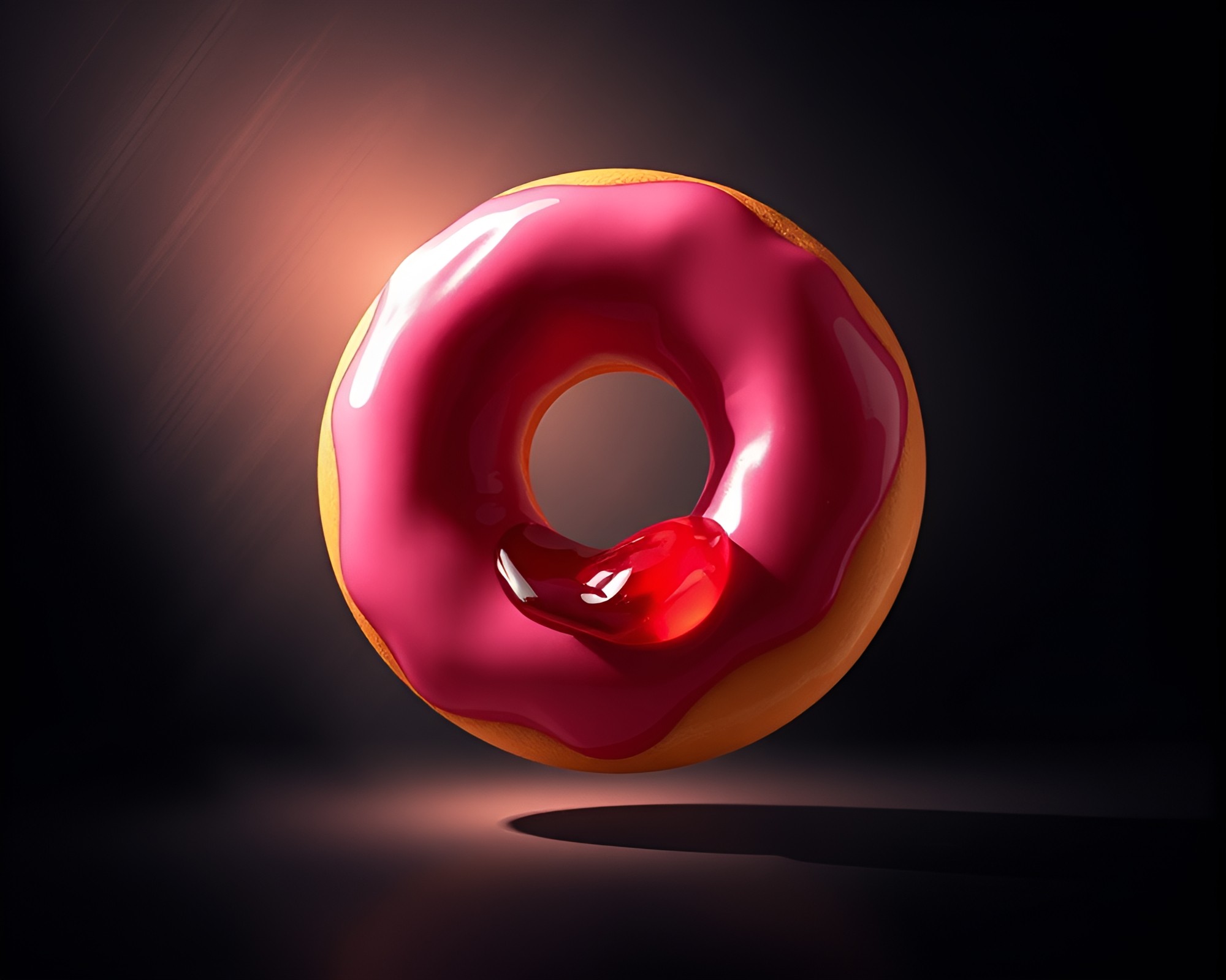 Doughnut in Spotlight: Shading Stroke Masterpiece – free AI stock image
