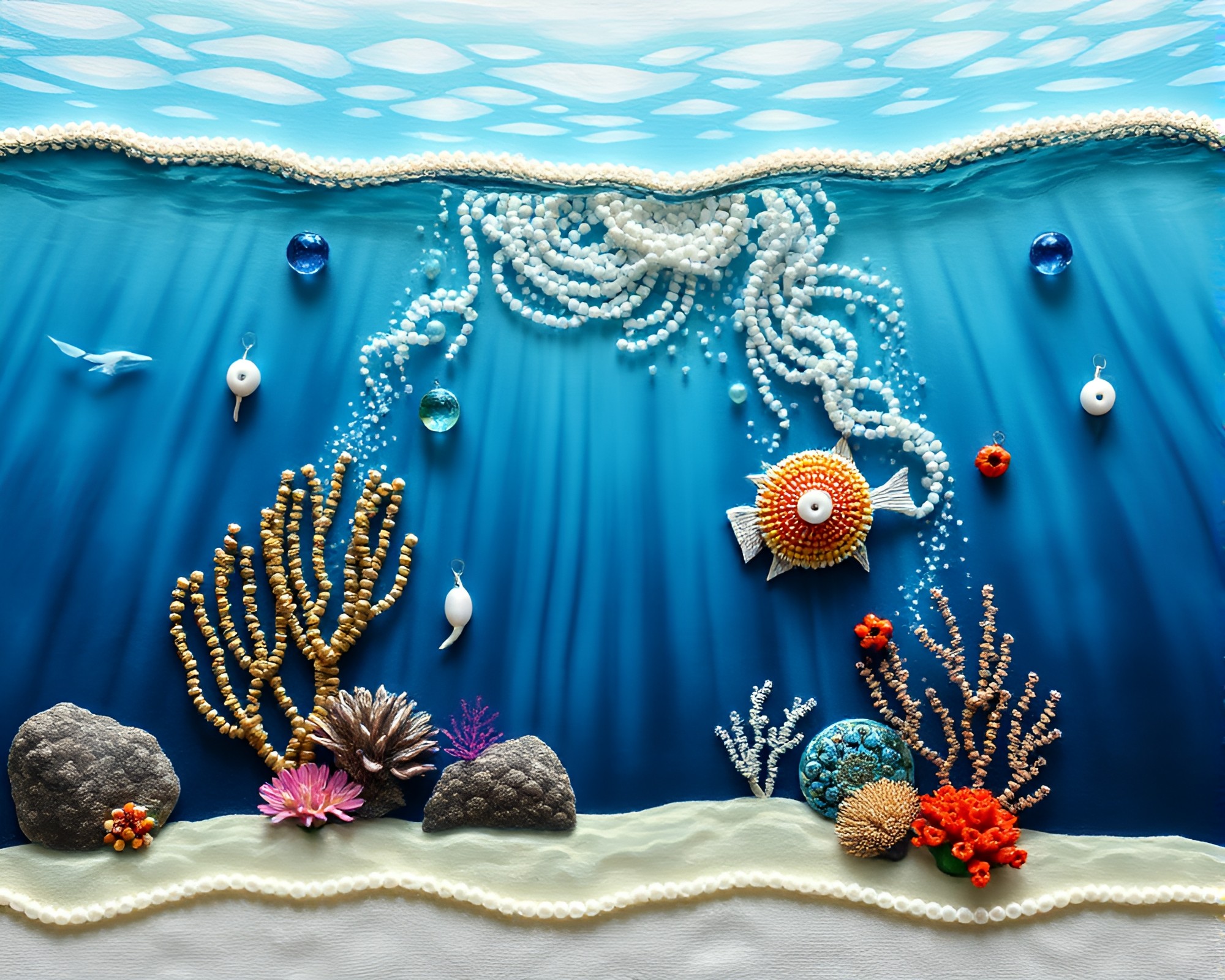 Underwater Dome with Beadwork Accents – free AI stock image