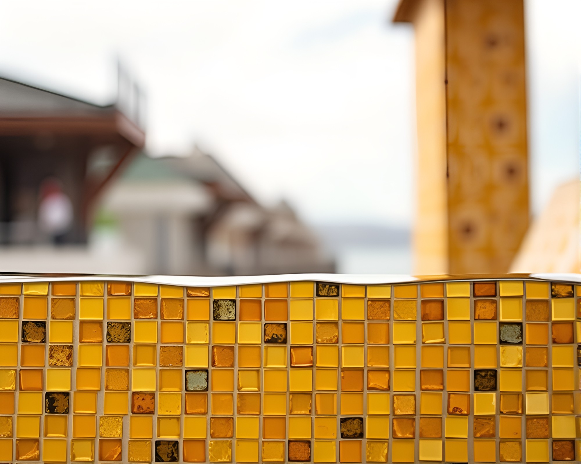 Mustard Yellow Submersible Mosaic Tiling Masterpiece – free AI stock image