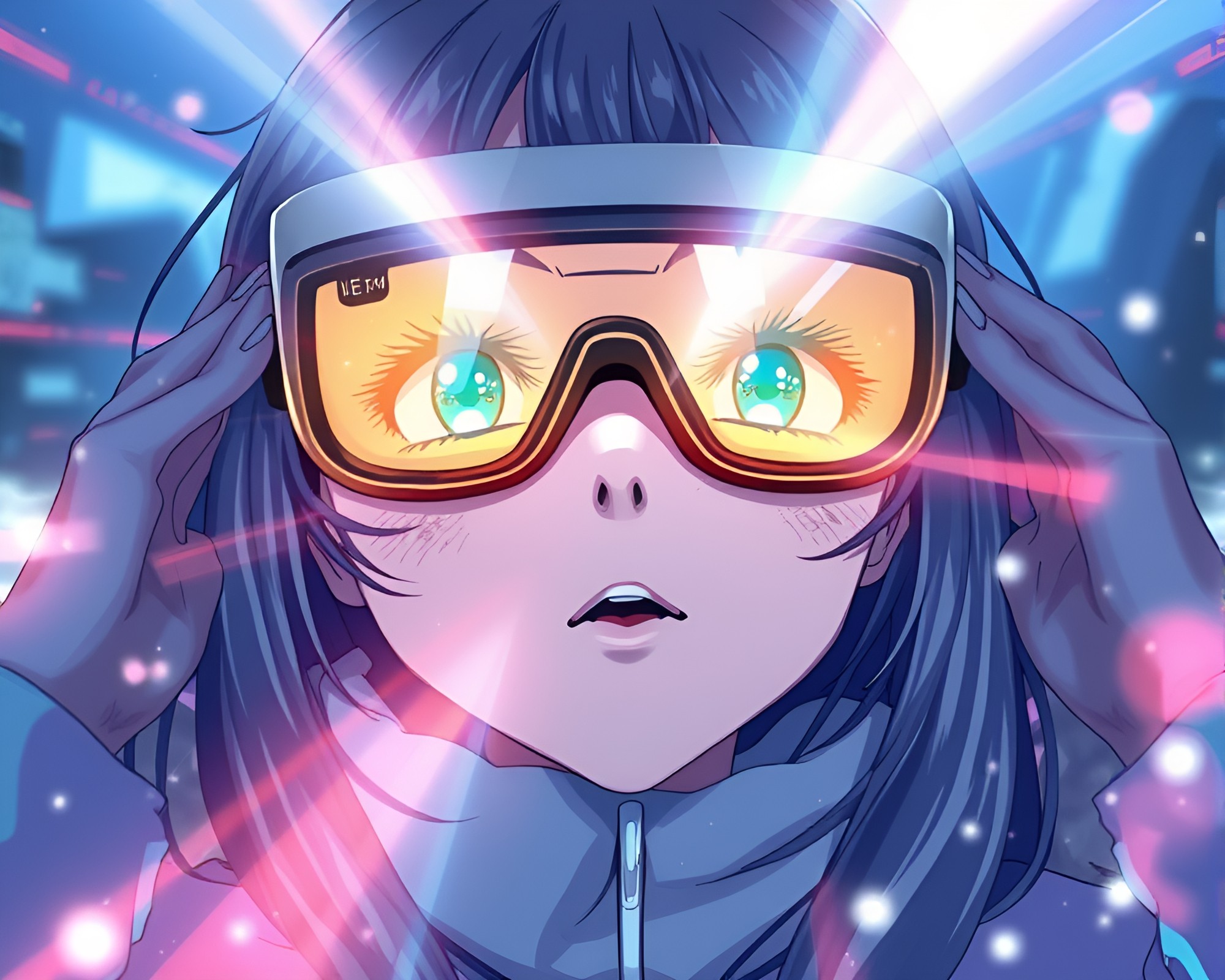 AR Glasses in Antarctic Anime Light Leaks – free AI stock image