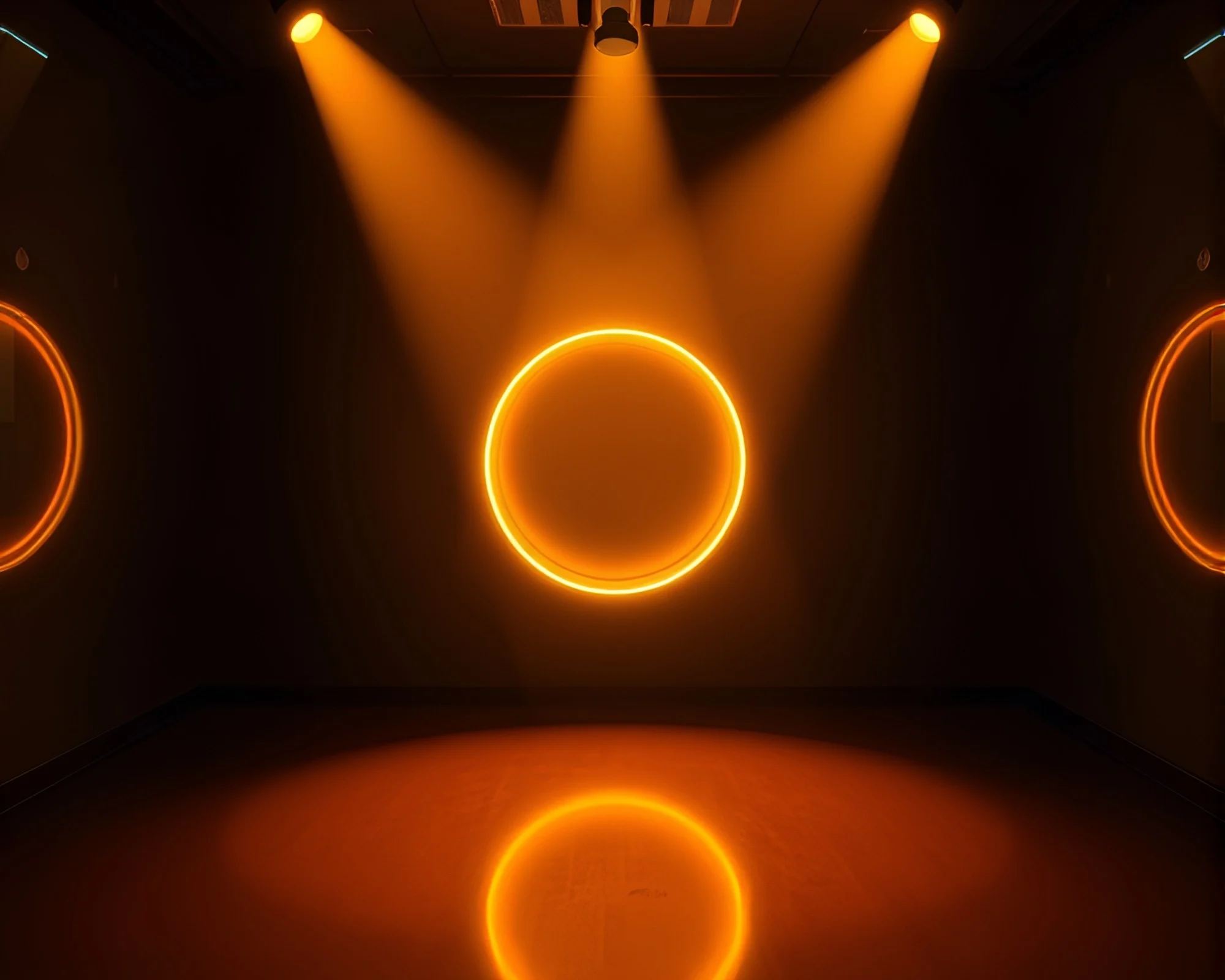 Neon Ring Reflection in Mustard Yellow Spotlight