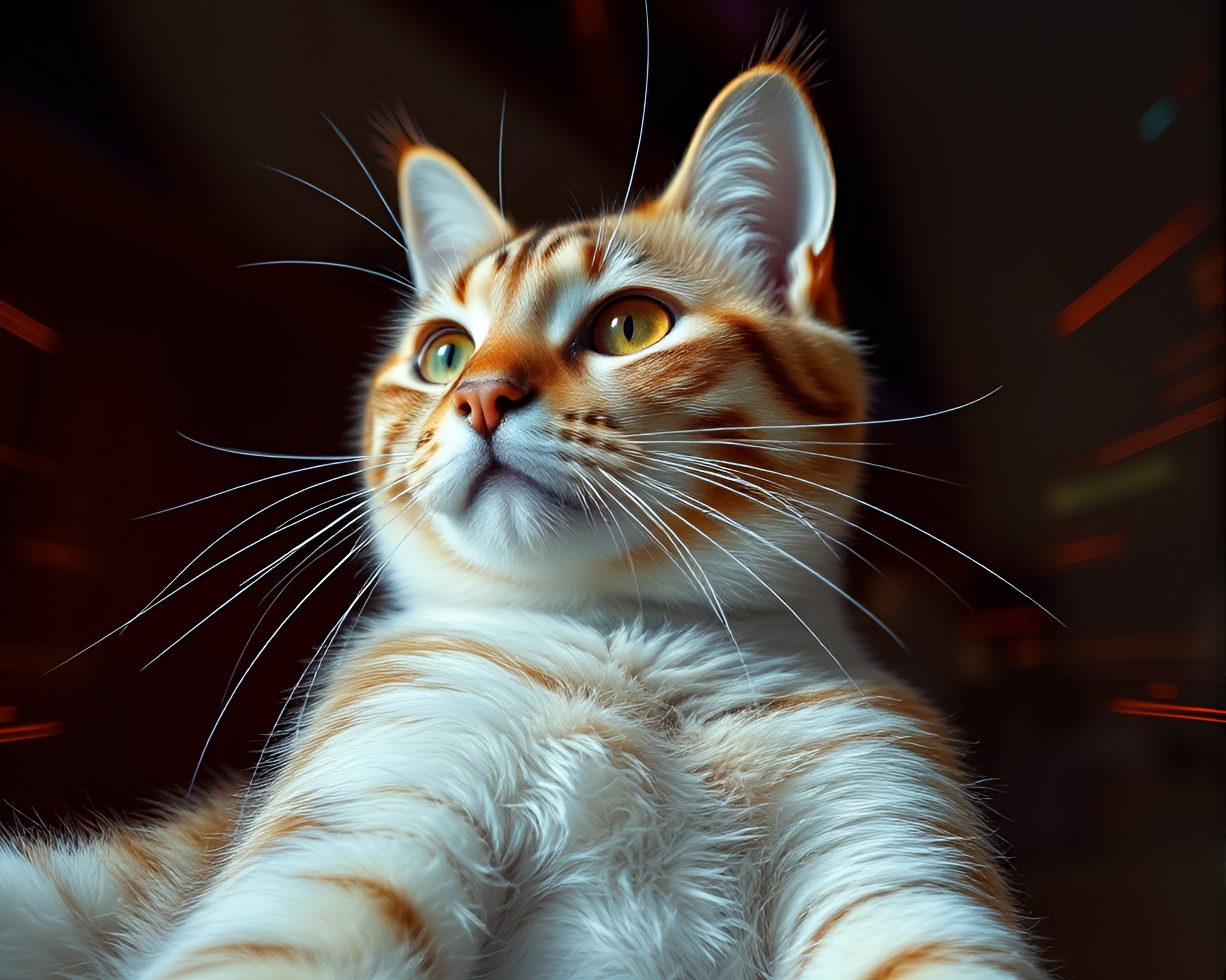 Schrodinger’s Cat Op Art Low-Angle Masterpiece – free AI stock image