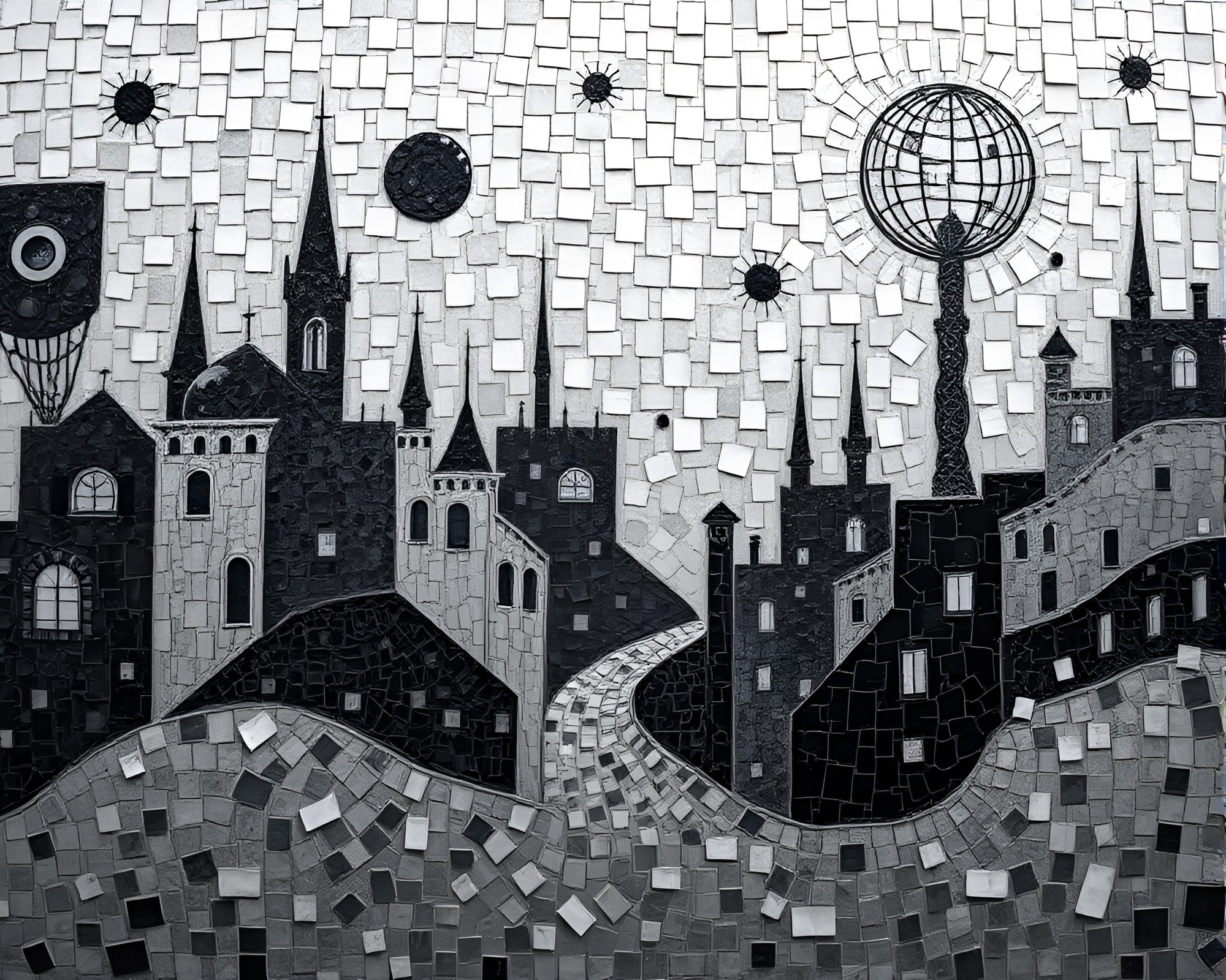 Surreal Mosaic Street Art Dream – free AI stock image