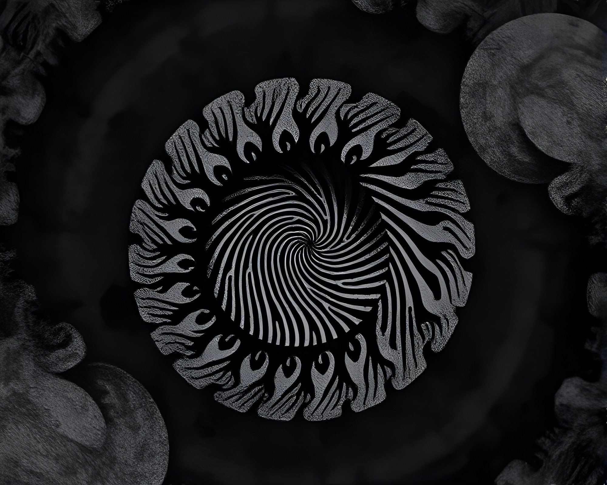 Mandala of Volcanic Swirls in Procedural Texture – free AI stock image