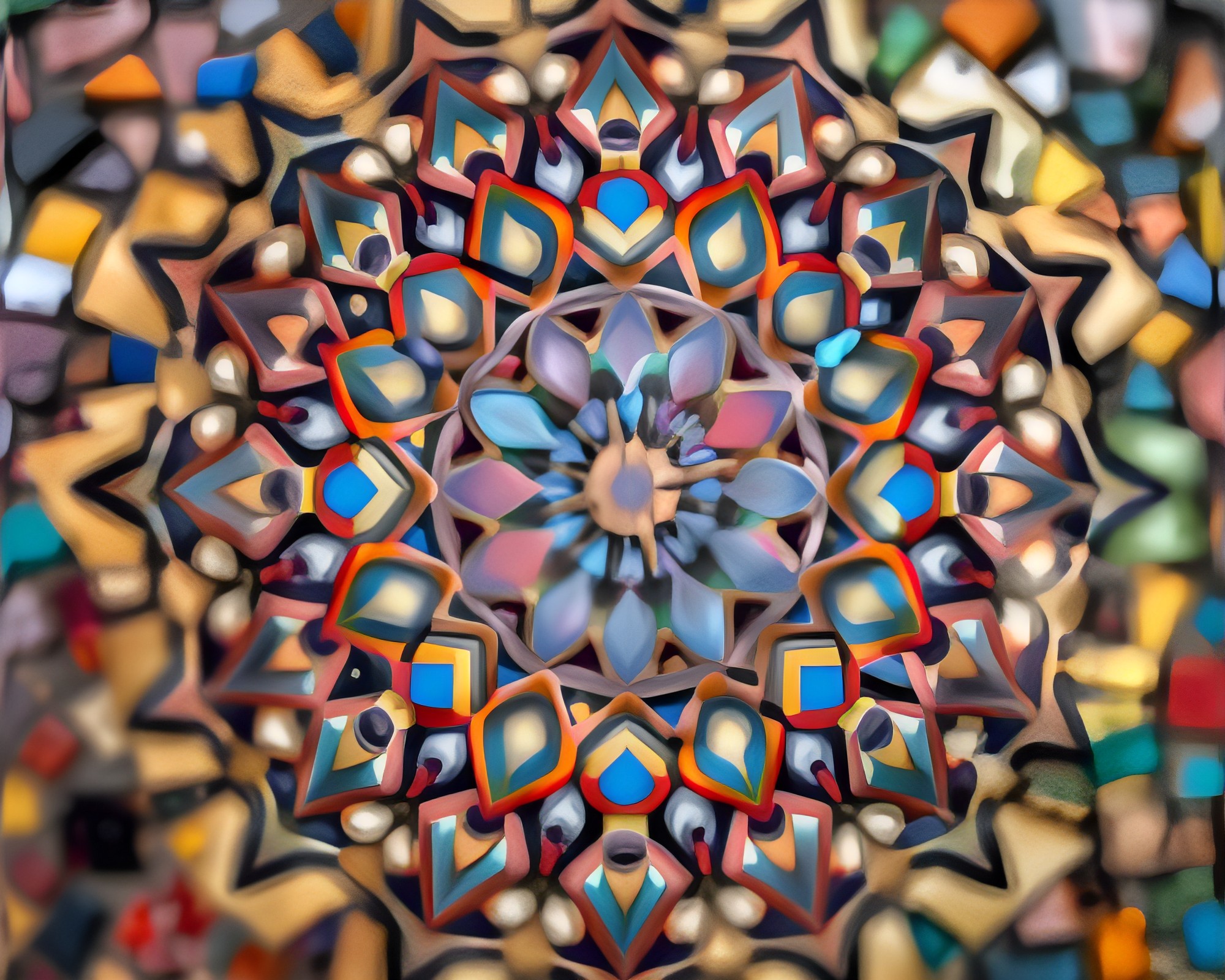 Graffiti Mandala Fragments in Shallow Focus – free AI stock image