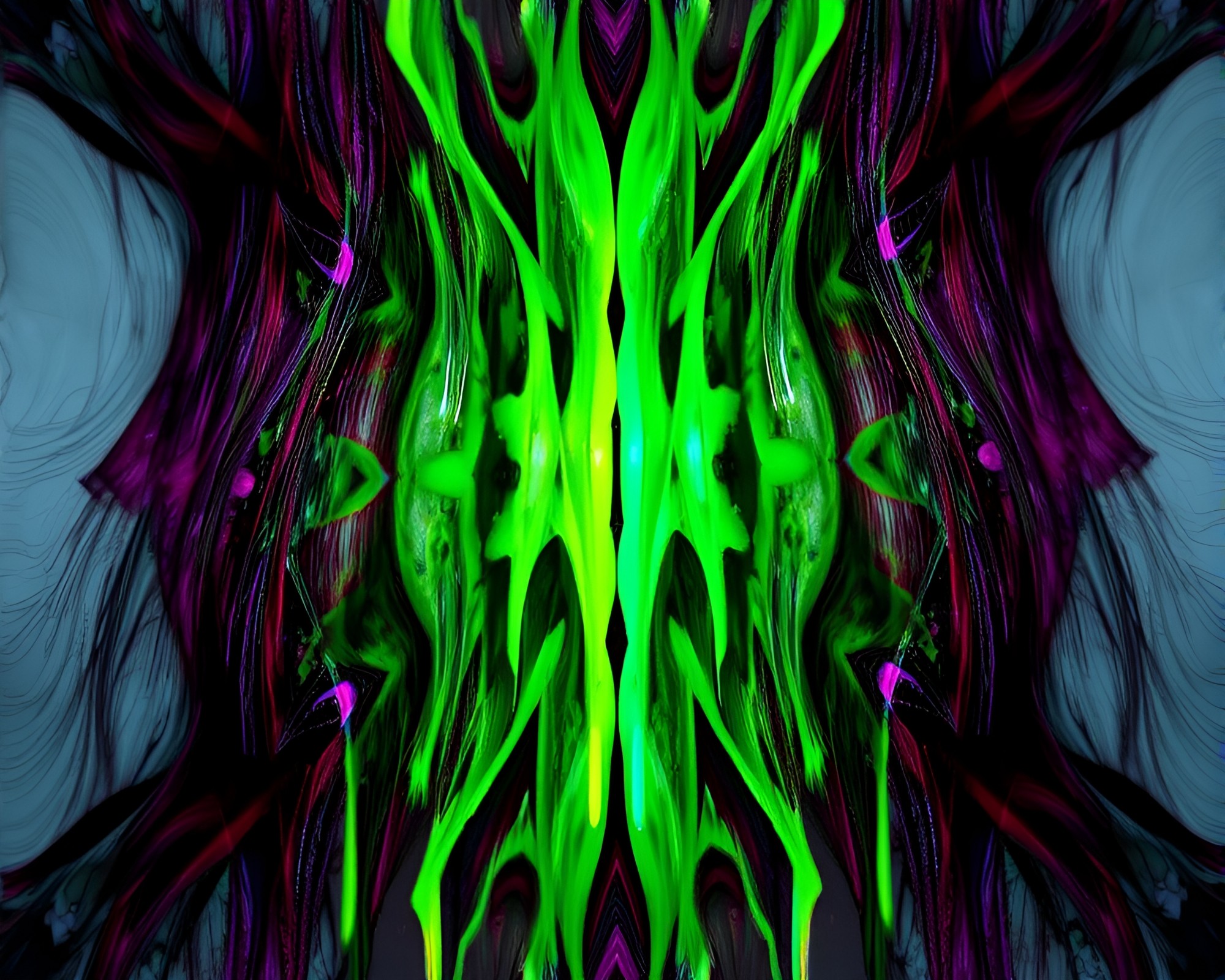 Vivid Kaleidoscope Hair Art with Paint Dripping – free AI stock image
