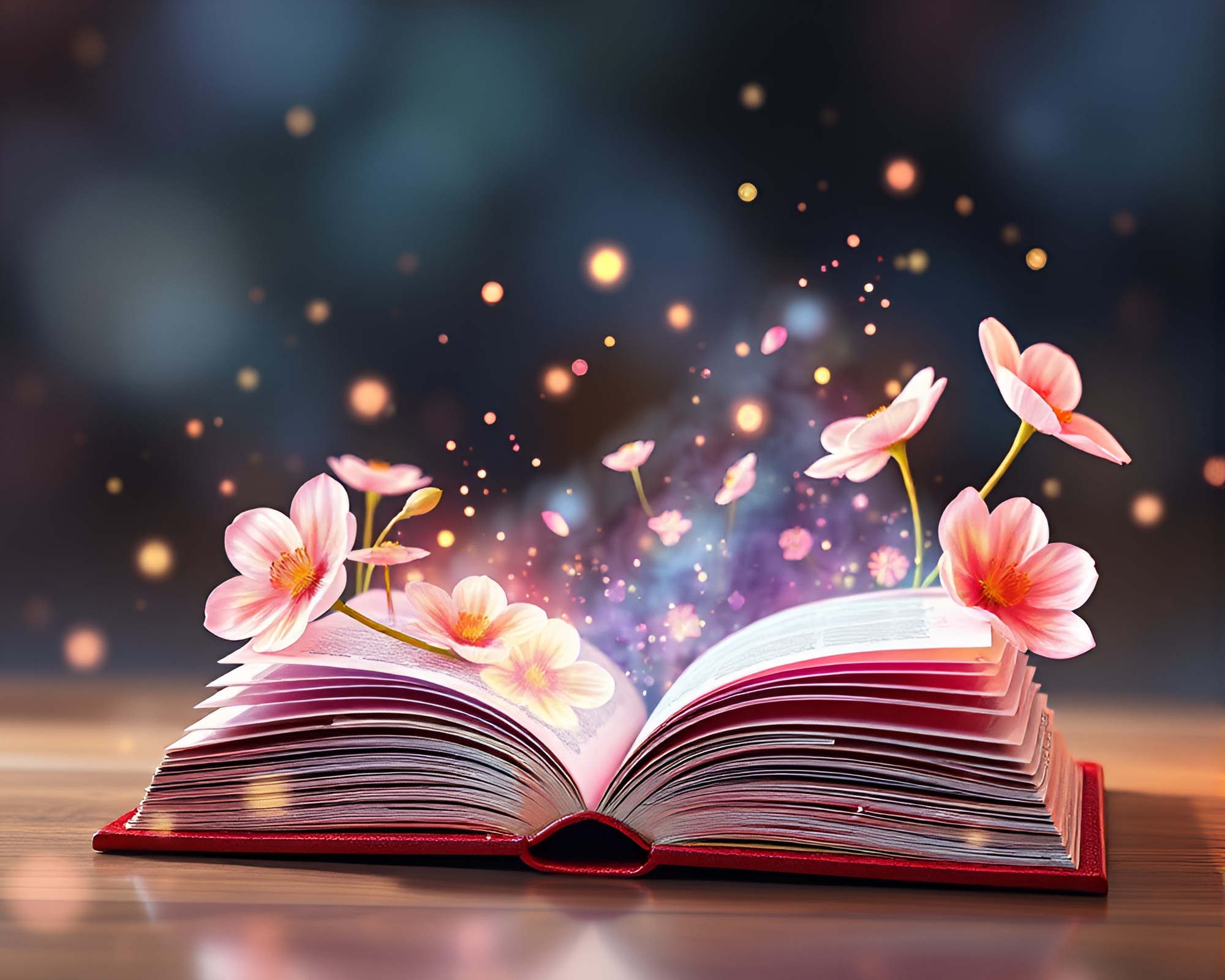 Enchanted Book Blooms: Watercolor Fantasy in 3D – free AI stock image