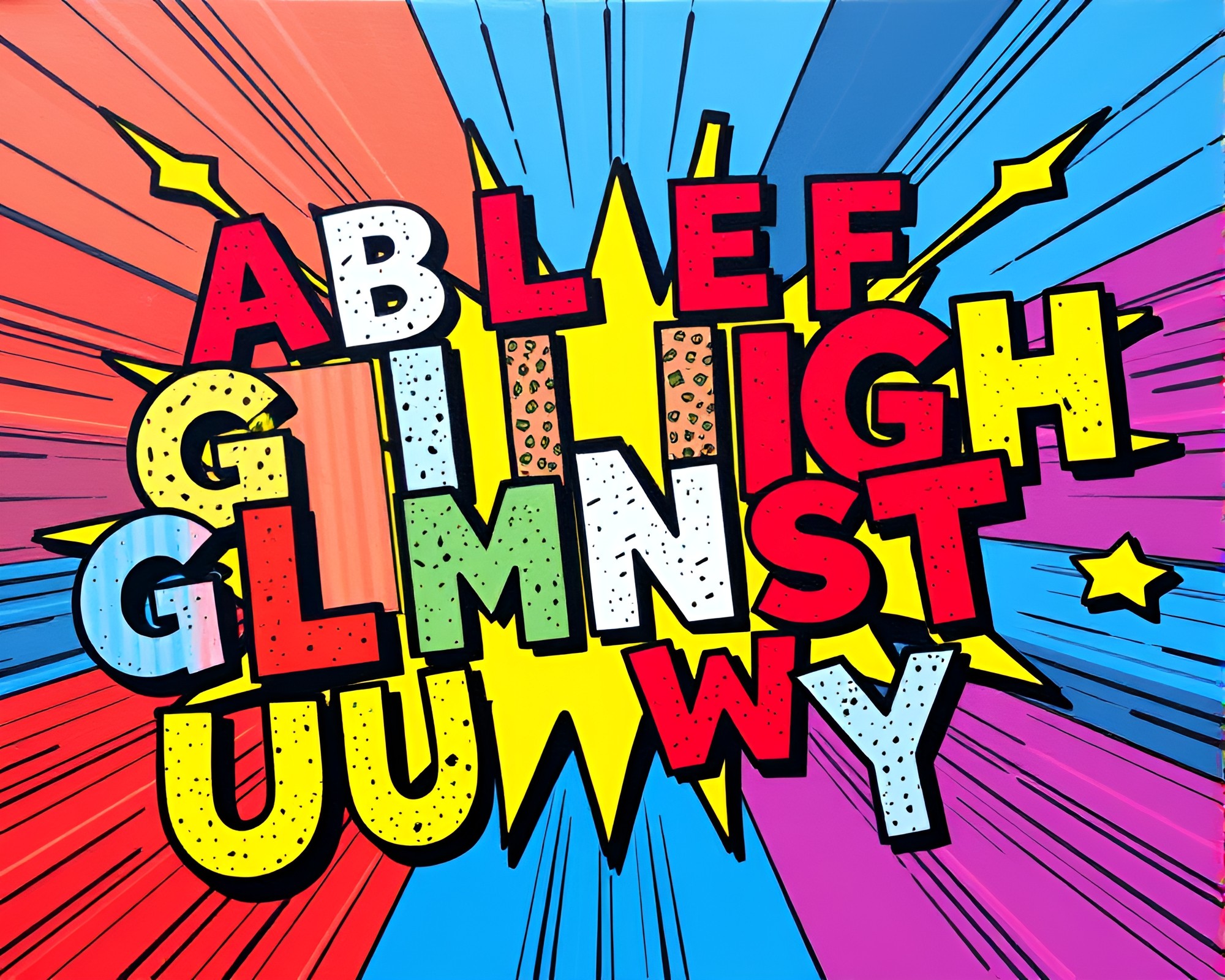 Comic book collage featuring Runic alphabet symbols – free AI stock image
