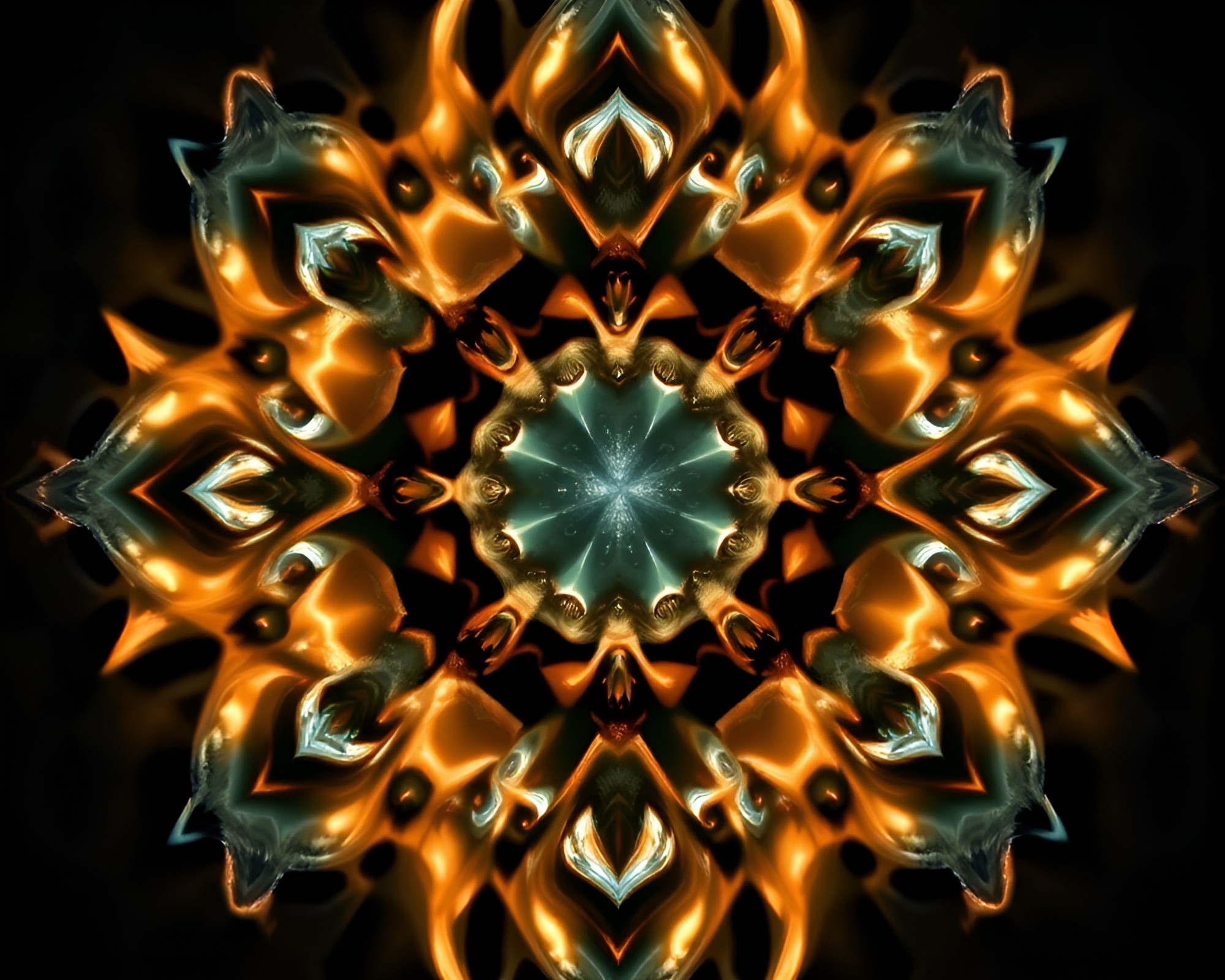 Ethereal Lamp Illuminates Fractal Symmetry – free AI stock image