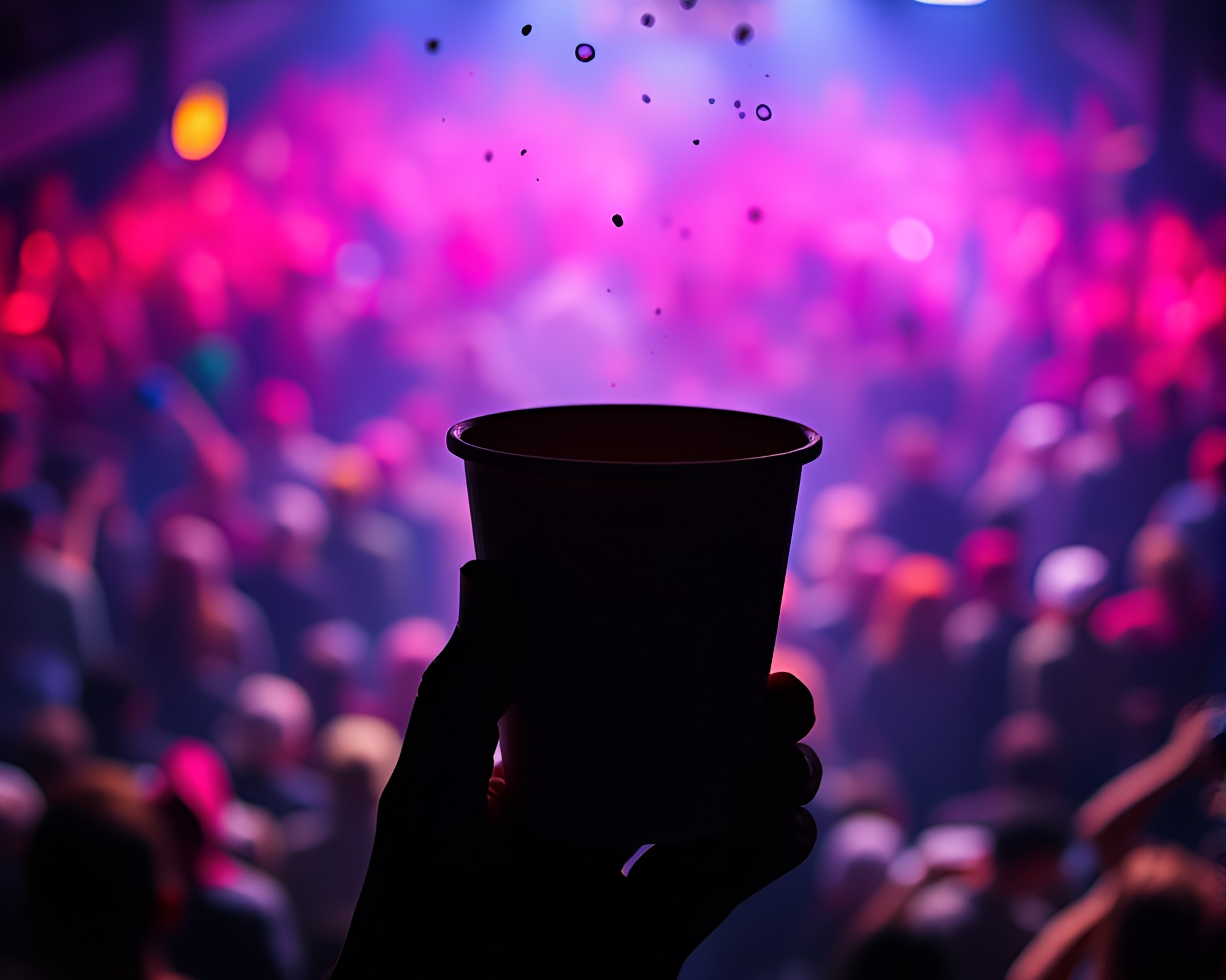 Marbled Coffee Delight in Creative Crowd Setting – free AI stock image