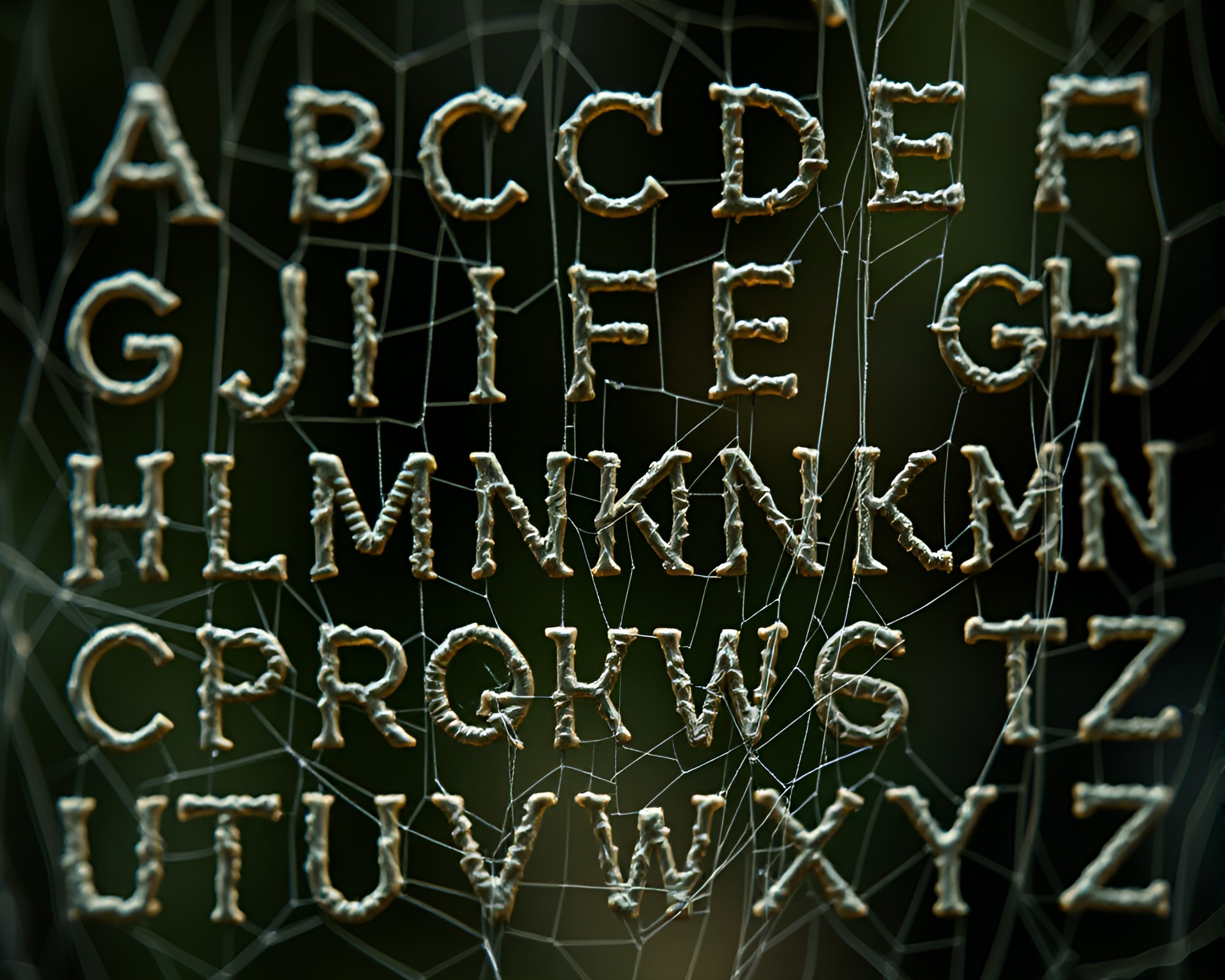 Enchanting Runic Alphabet Cobweb Miniature – free AI stock image