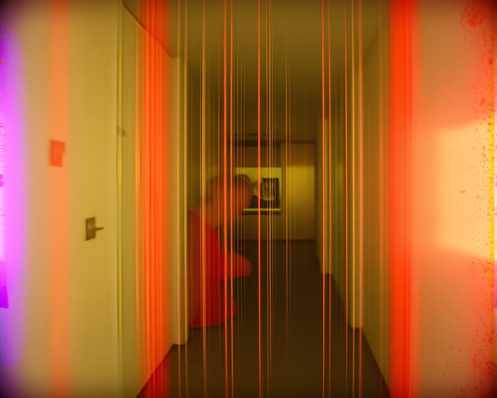 A mesmerizing mirror maze with rust streaks and light leaks