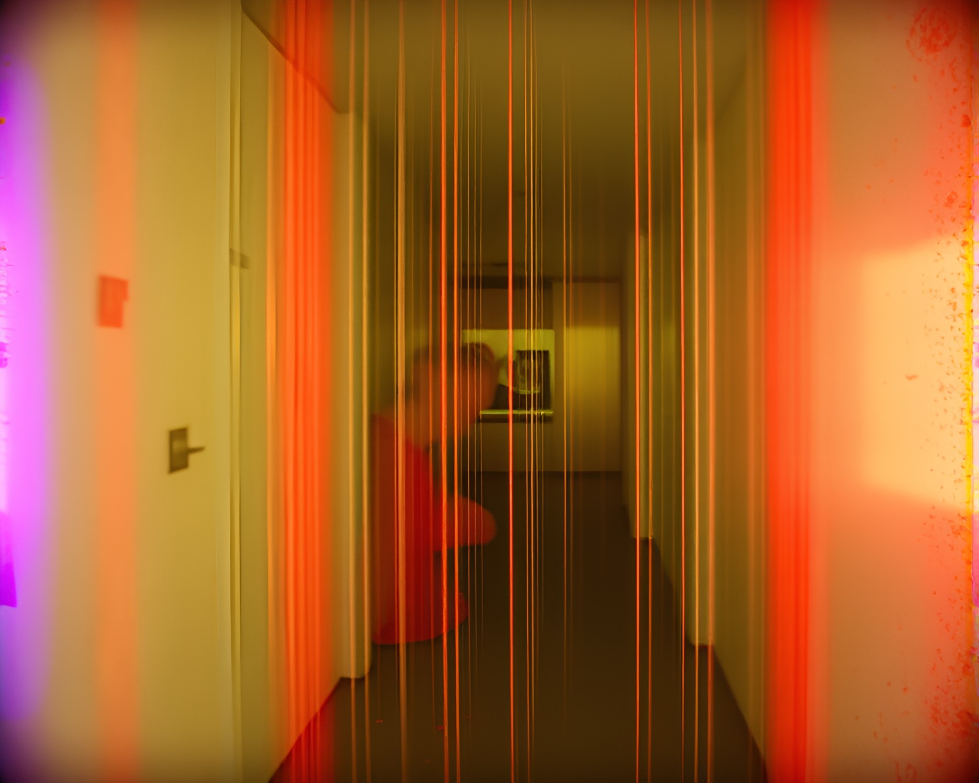Rust Stain Streaks Reflect in Cross-Processed Mirror Maze – free AI stock image