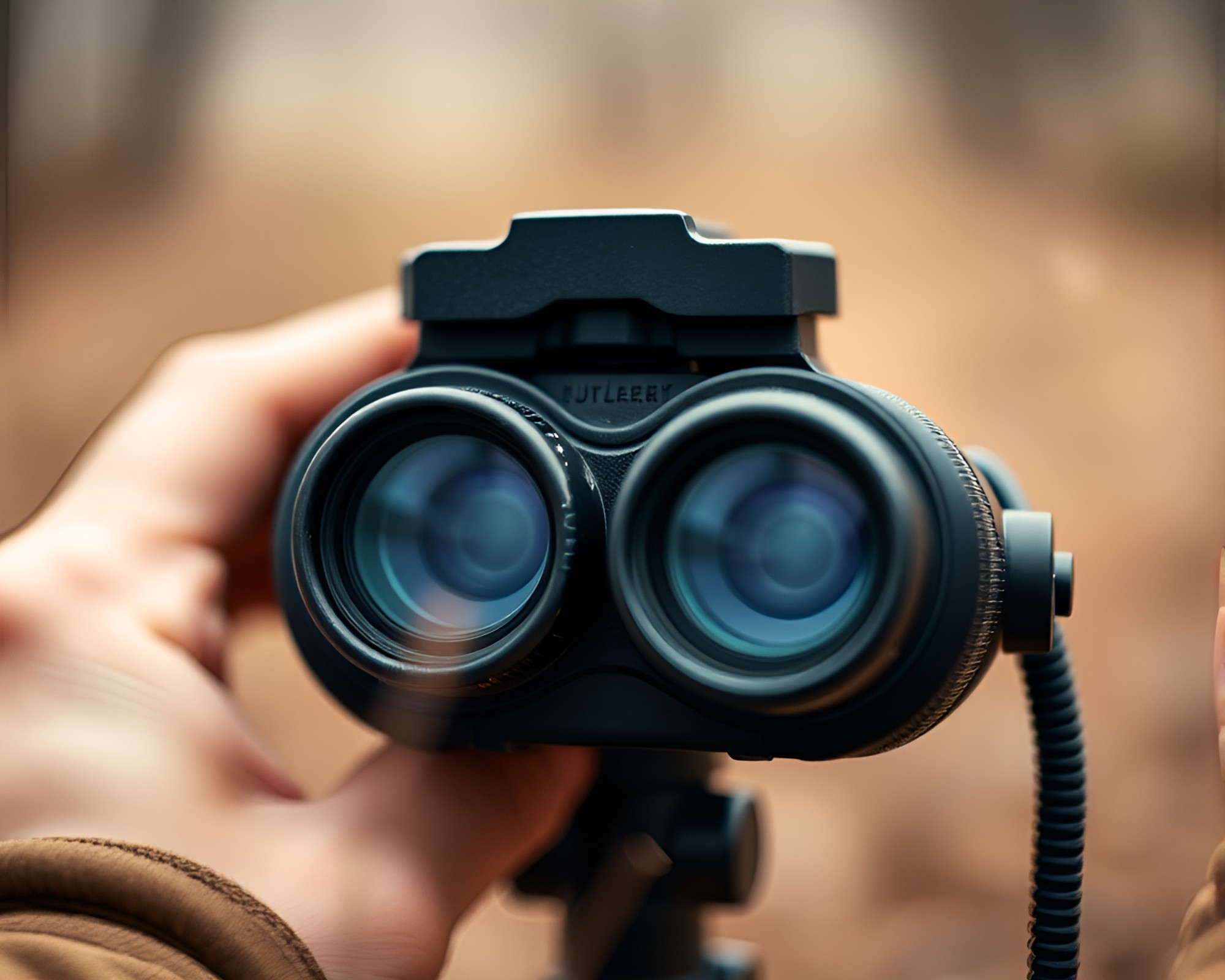 Miniature Landscape: Binoculars in Hatch Patterns – free AI stock image
