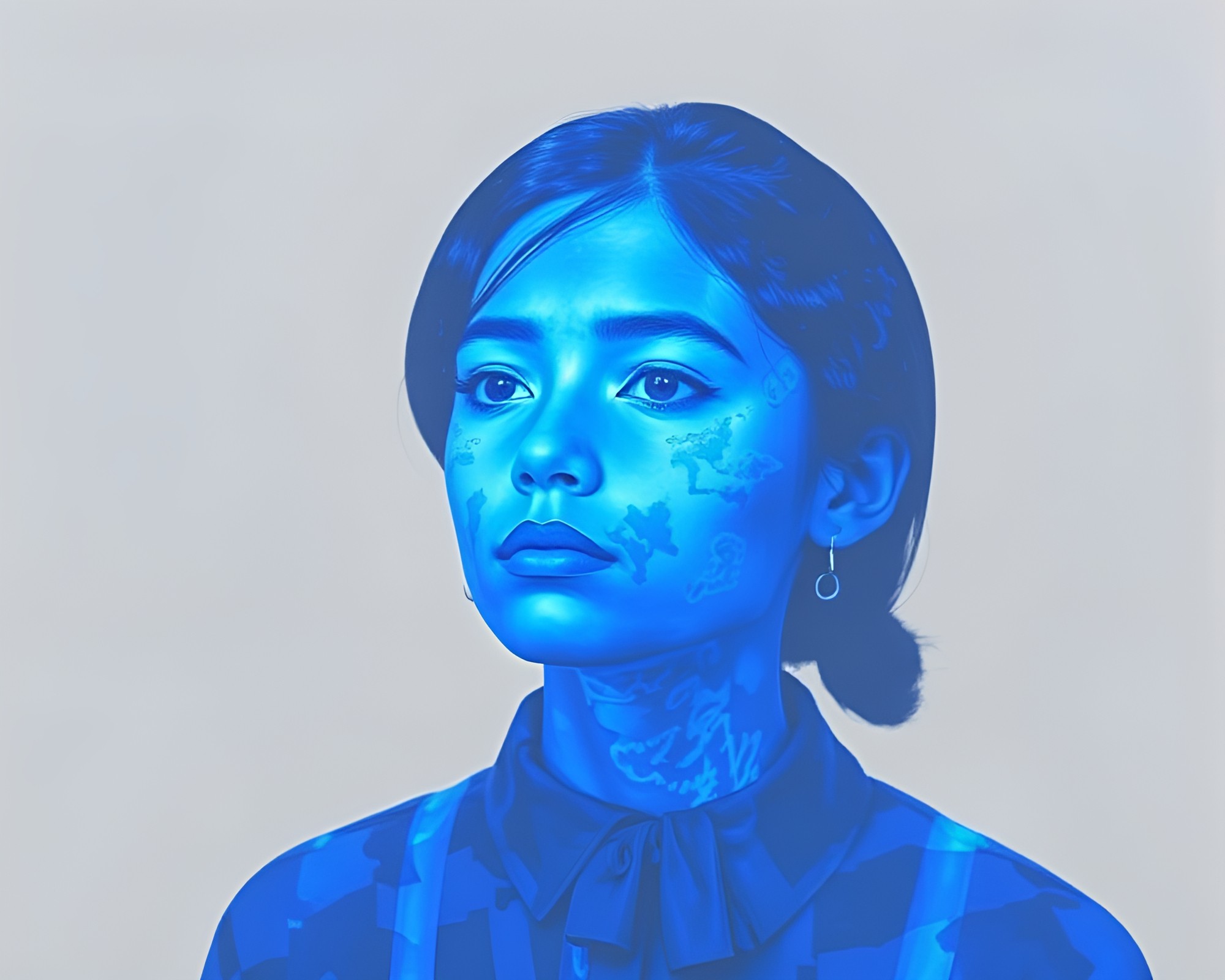 Futuristic Tech Holographic Display Portrait – free AI stock image