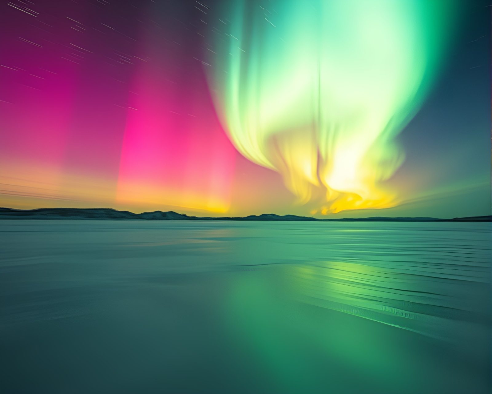 Abstract scene of Aurora borealis in motion blur