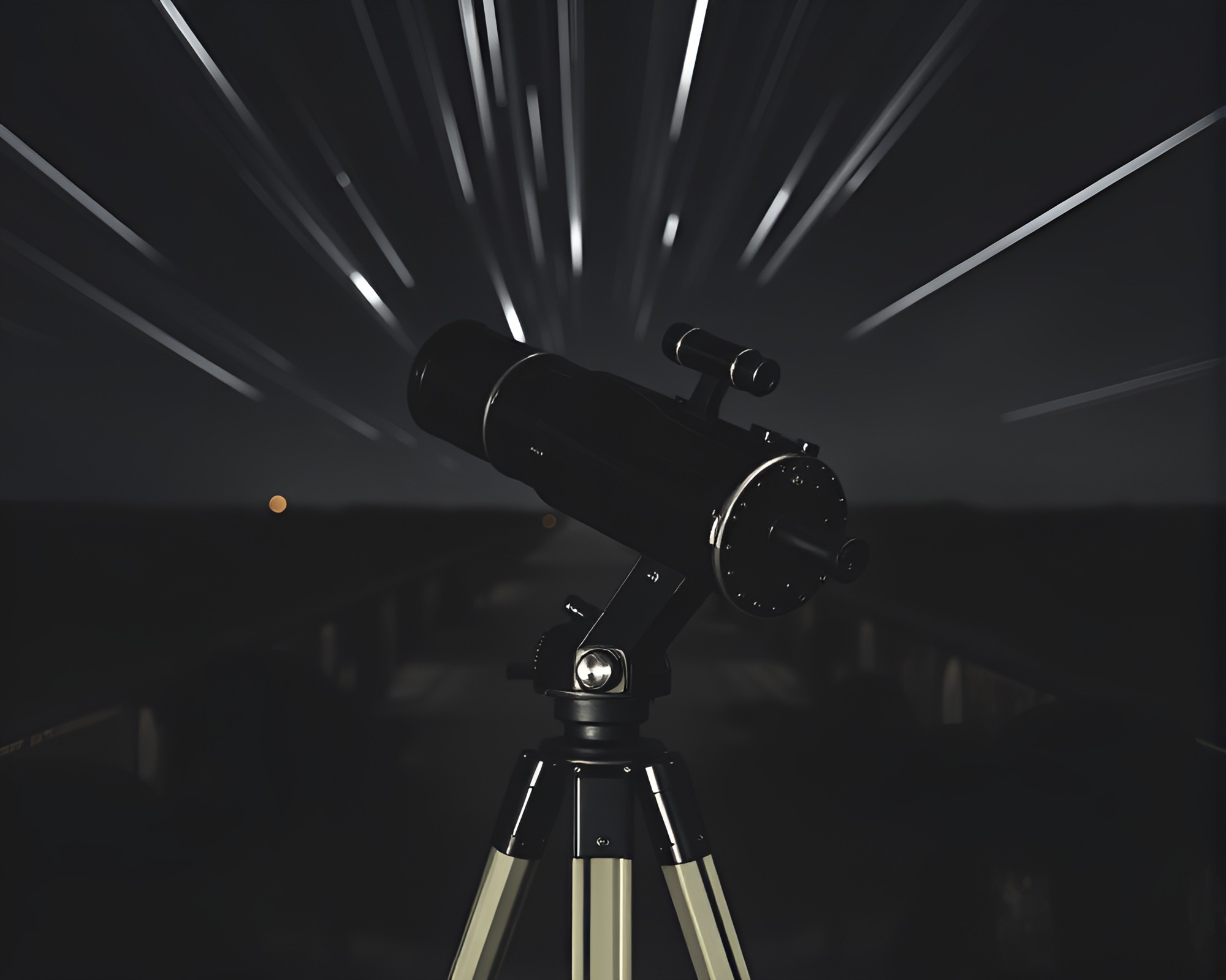 Vintage Telescope Framed with Leading Lines – free AI stock image