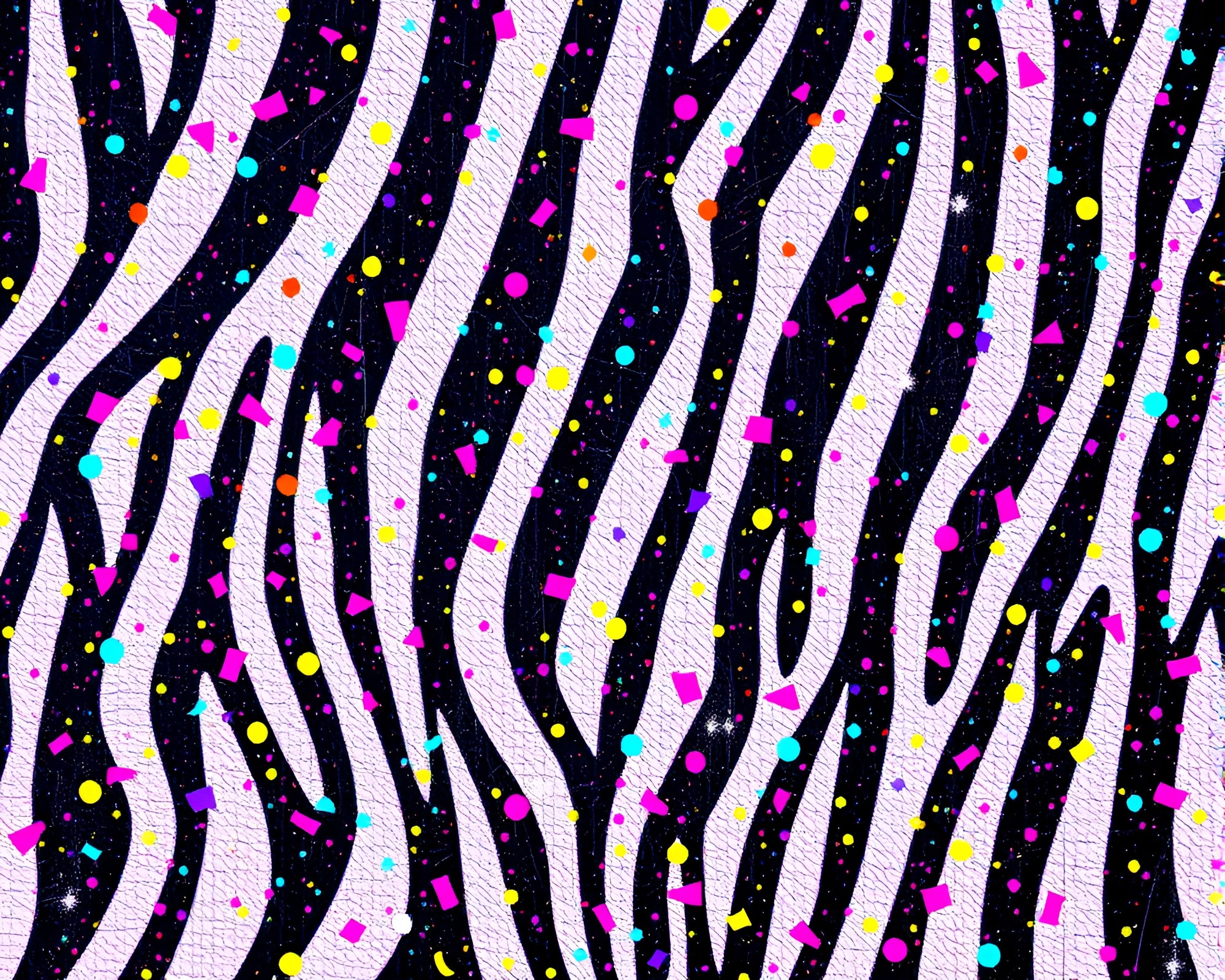 Ultraviolet Zebra Dance in Confetti Color Burst – free AI stock image