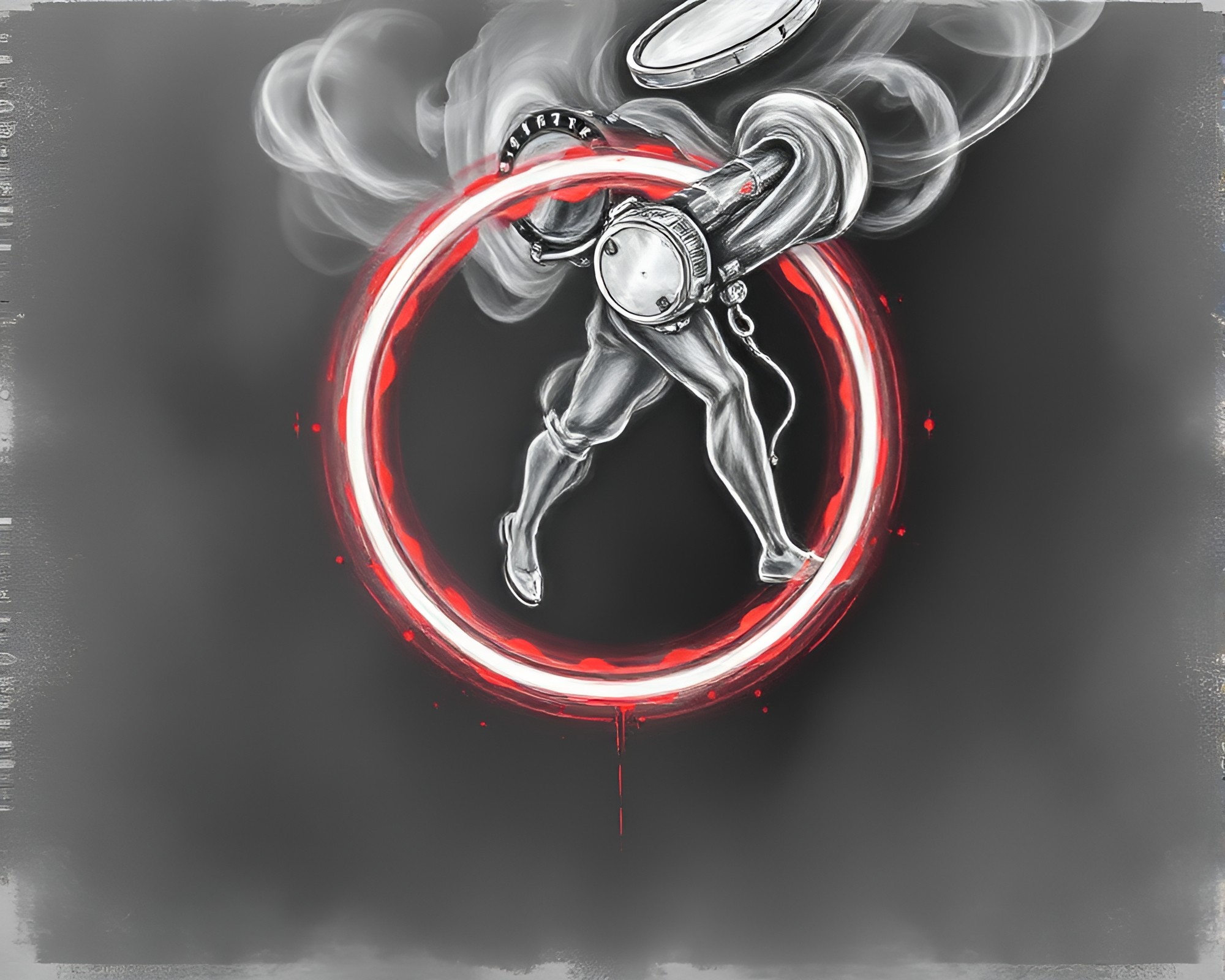 Ethereal Time Traveler in Retro Smoke Ring Portrait – free AI stock image