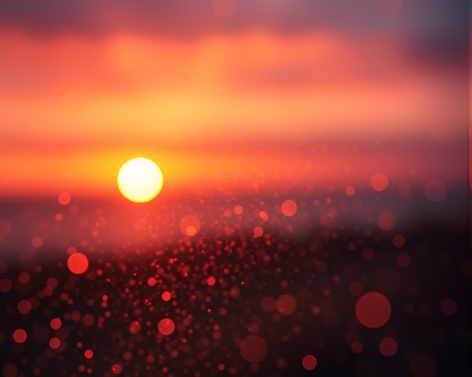 Sunset Glitch: Tilt-Shift Dust Particles Dance – free AI stock image